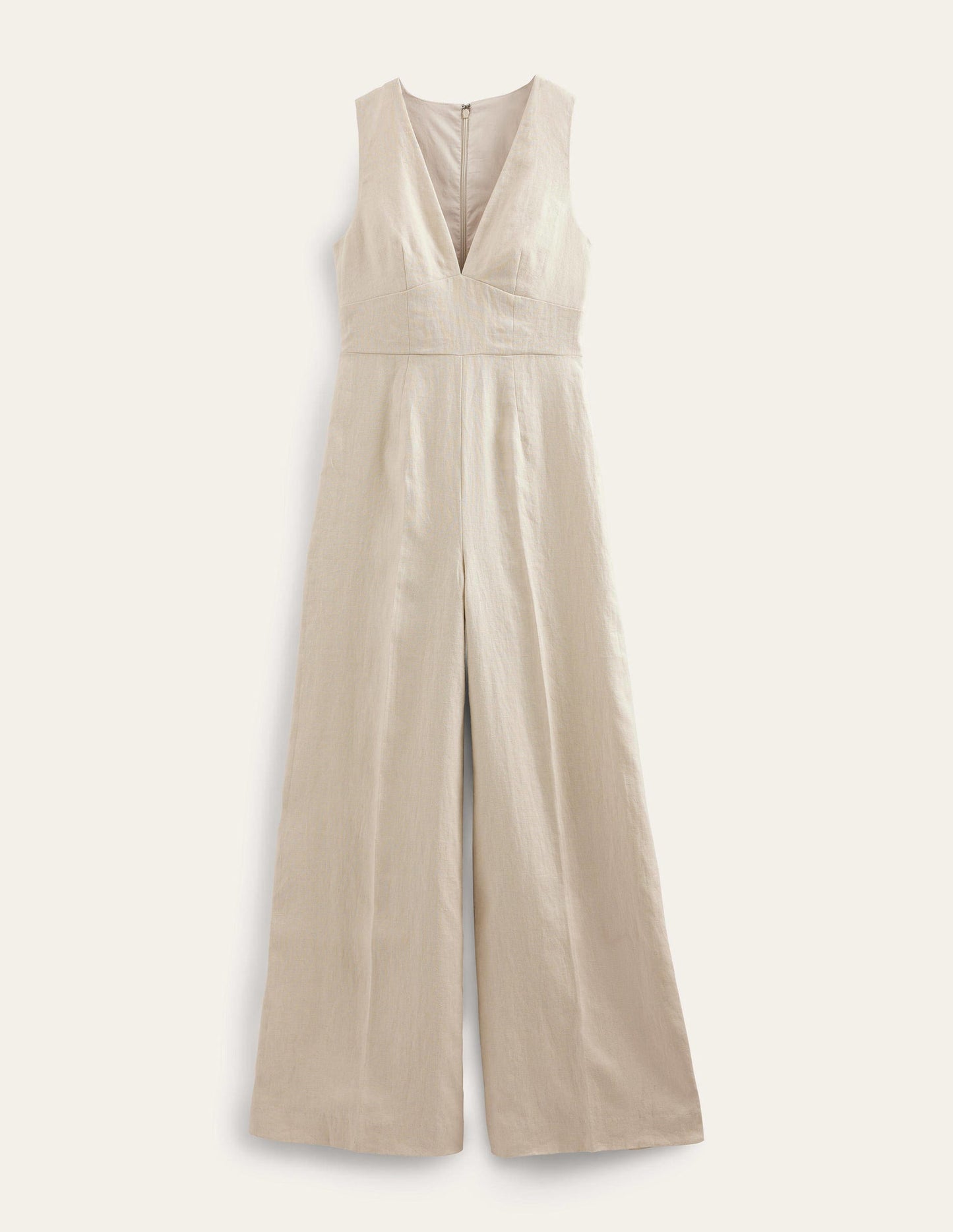 V-Neck Occasion Jumpsuit-Pebble