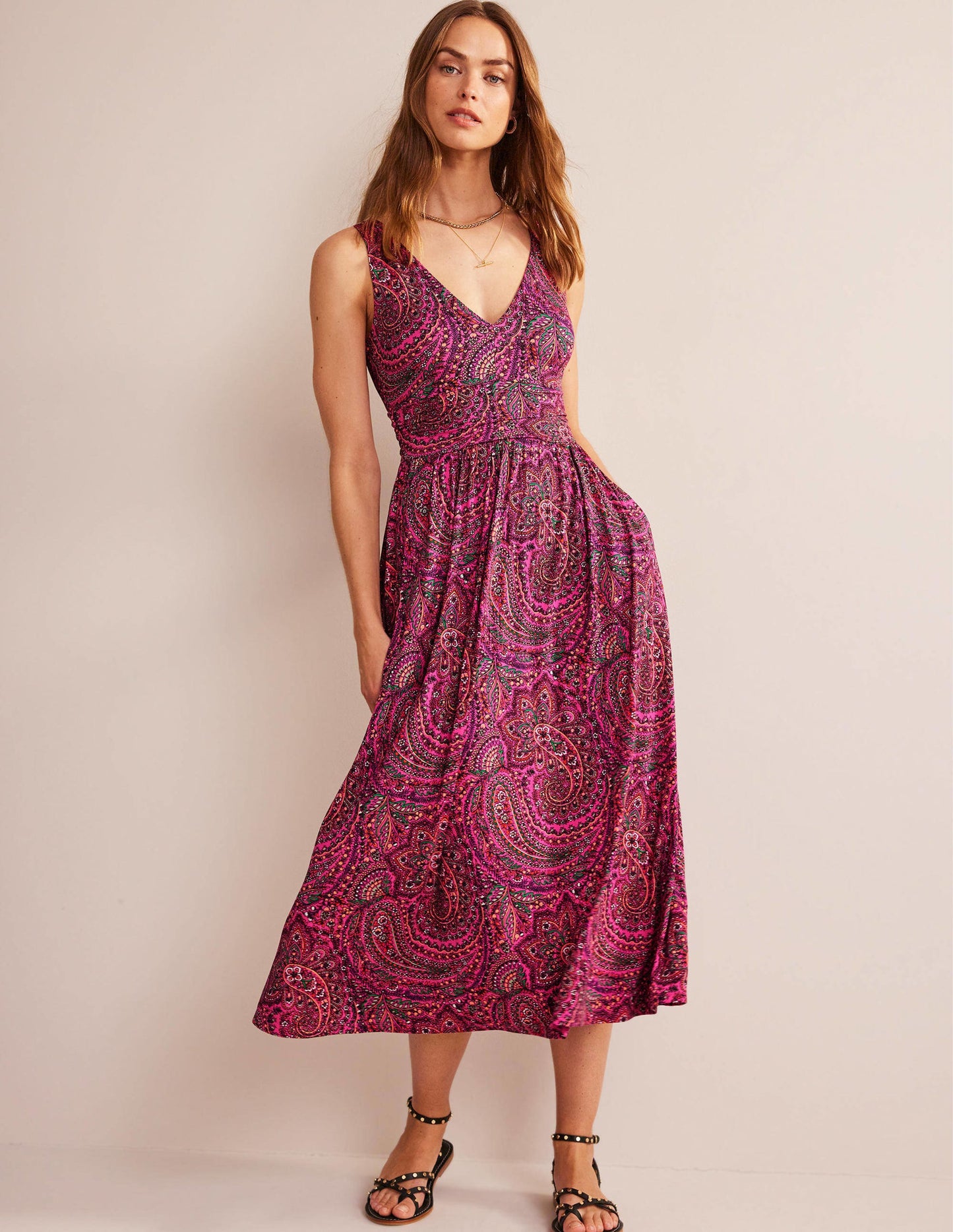 Sleeveless Jersey Maxi Dress-Ultra Pink, Palace