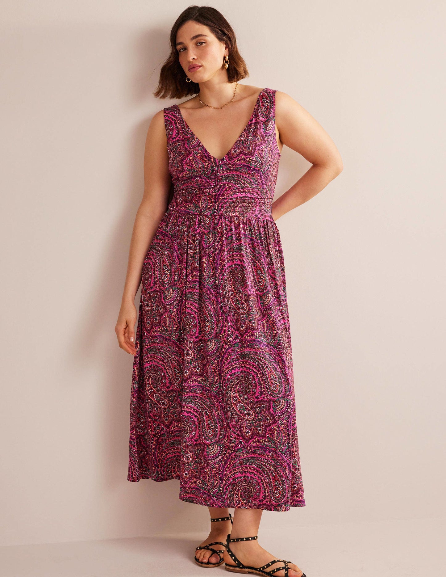 Sleeveless Jersey Maxi Dress-Ultra Pink, Palace