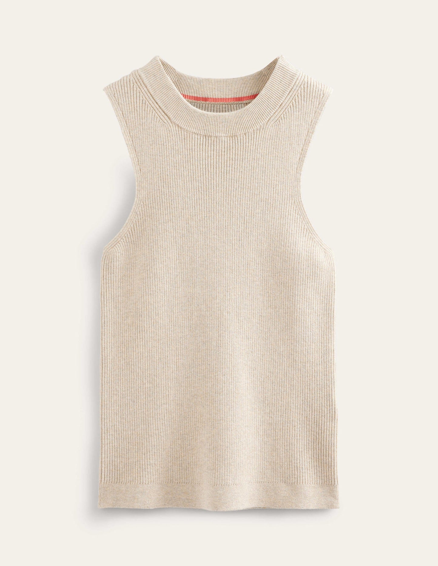 Ribbed Racer Vest-Chinchilla Melange