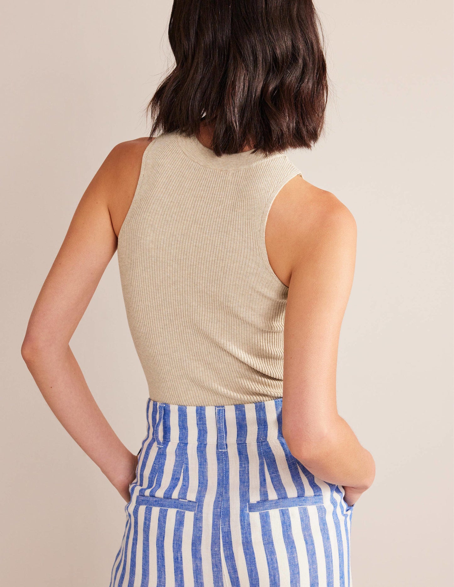 Ribbed Racer Vest-Chinchilla Melange