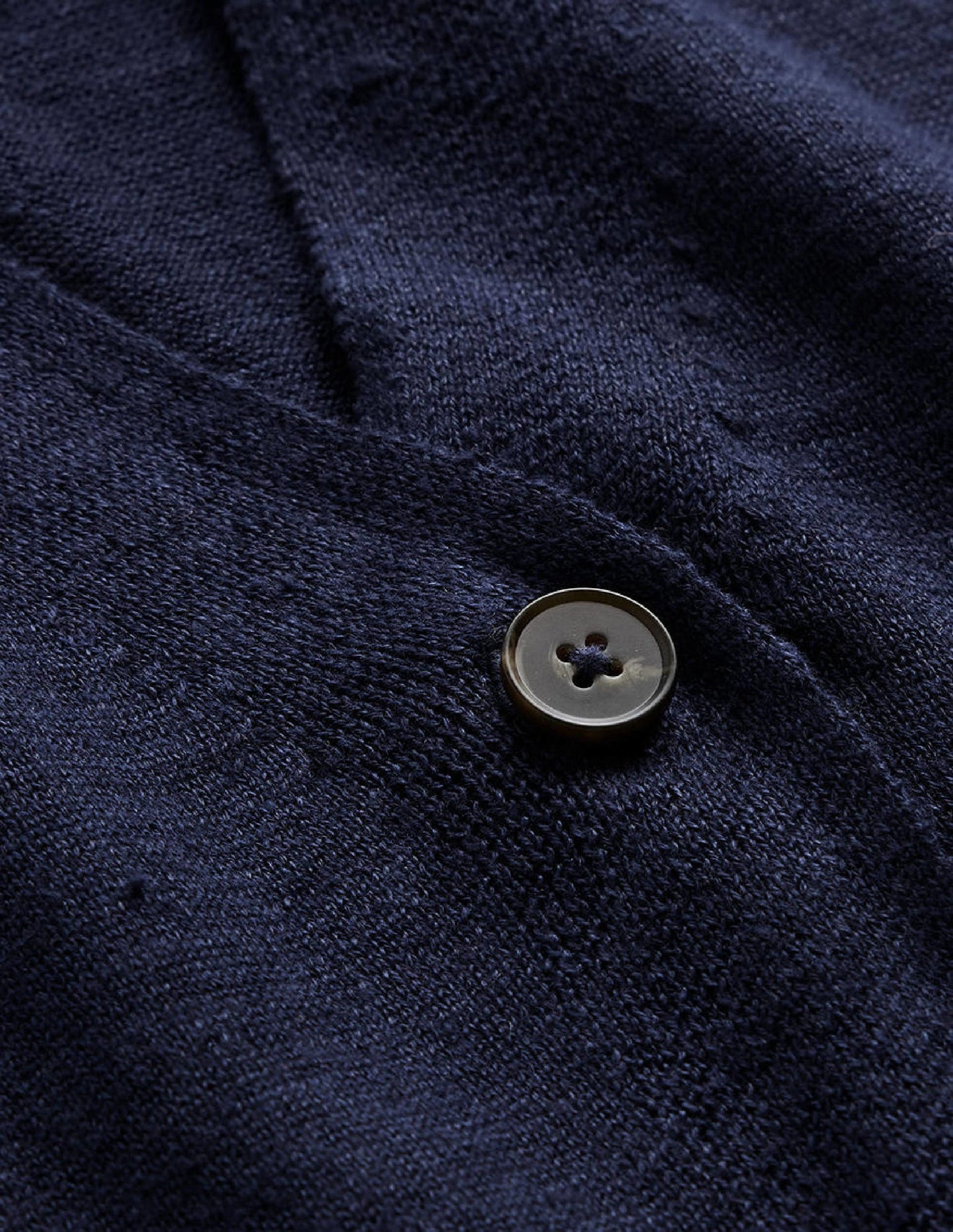 Drop-Shoulder Linen Cardigan-Navy