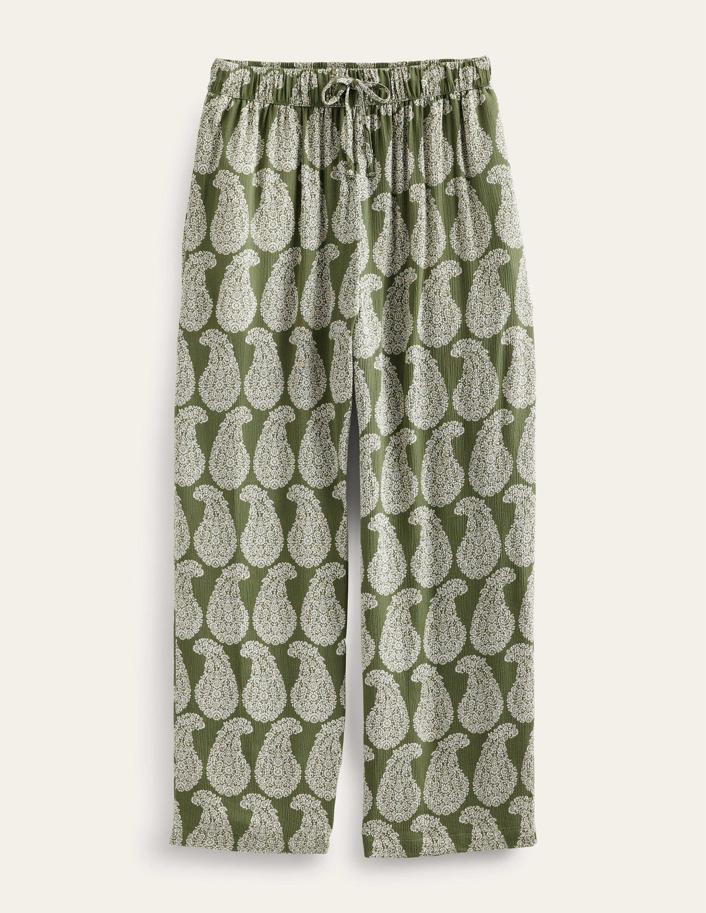 Crinkle Tapered Trousers-Spruce, Sweet Paisley