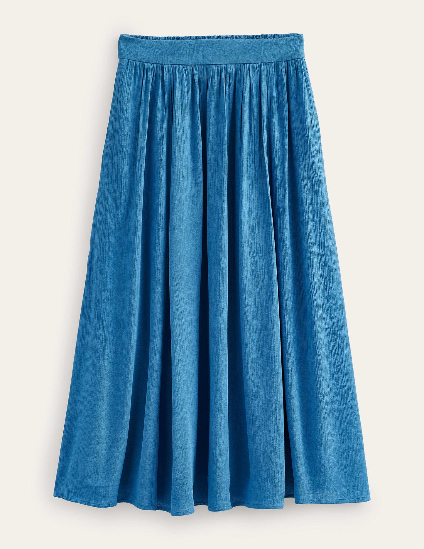 Crinkle Midi Skirt-Aegean blue