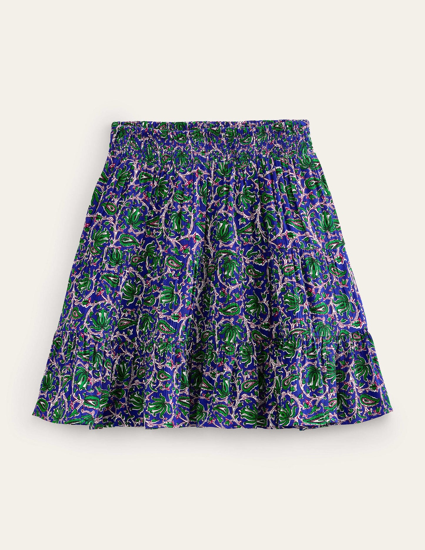 Crinkle Mini Skirt-Blue Wave, Botanic Vine