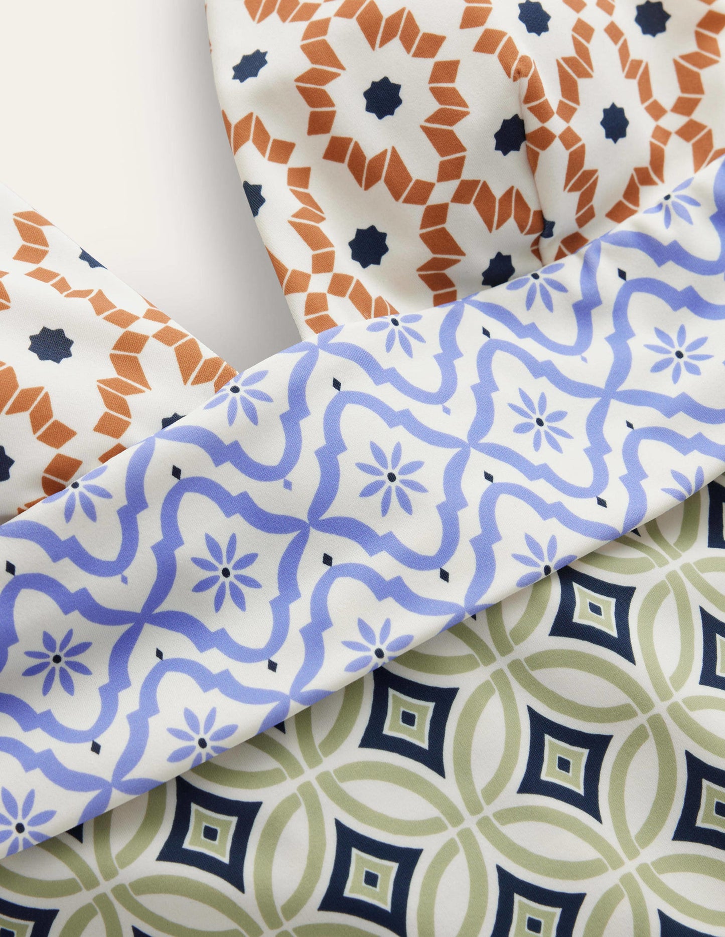 Bow Detail Halter Swimsuit-Multi, Geo Trance