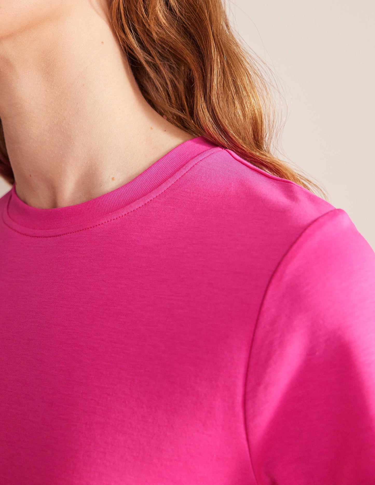 Perfect Cotton T-Shirt-Fuchsia Fedora