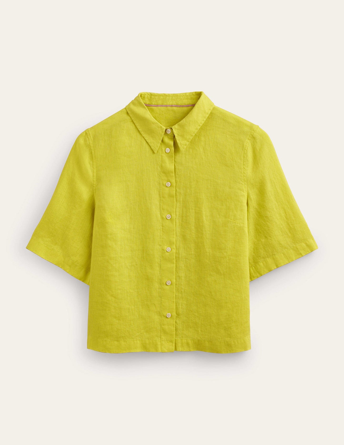 Short Sleeve Linen Shirt-Citrus