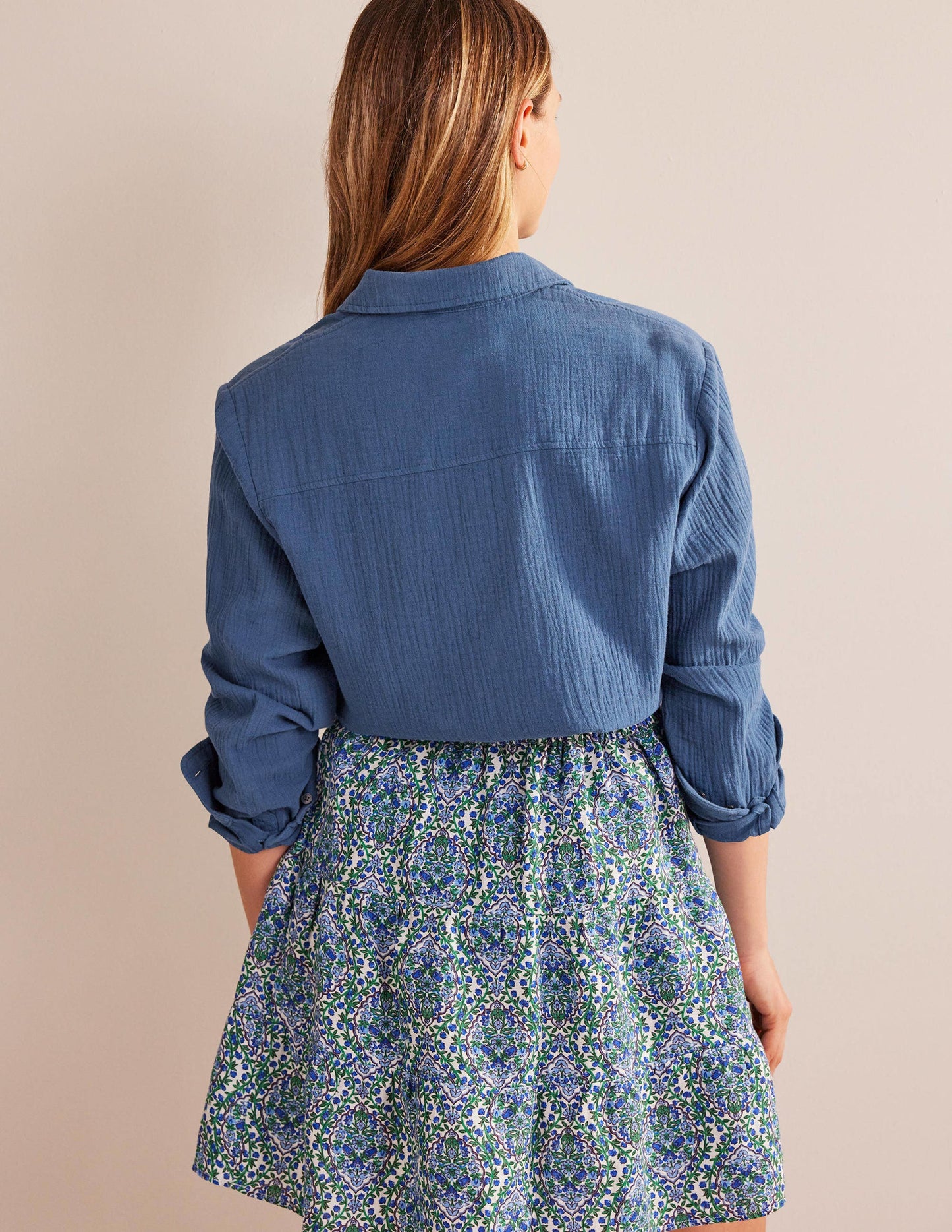 Cotton Texture Shirt-True Navy