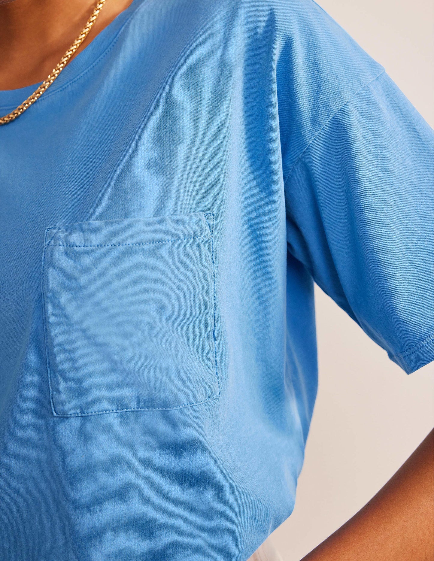 Oversized Washed T-Shirt-Schoolhouse Blue