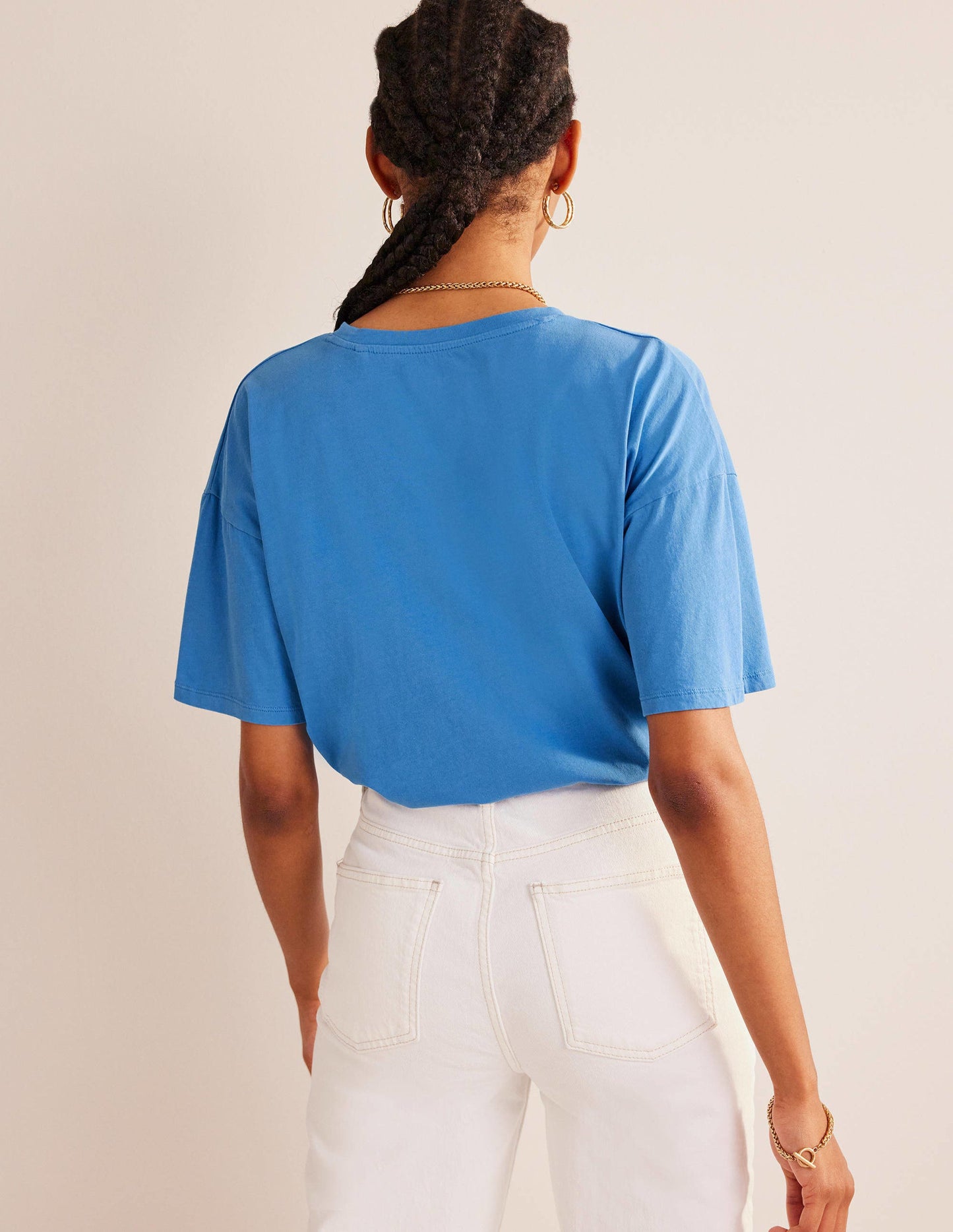 Oversized Washed T-Shirt-Schoolhouse Blue