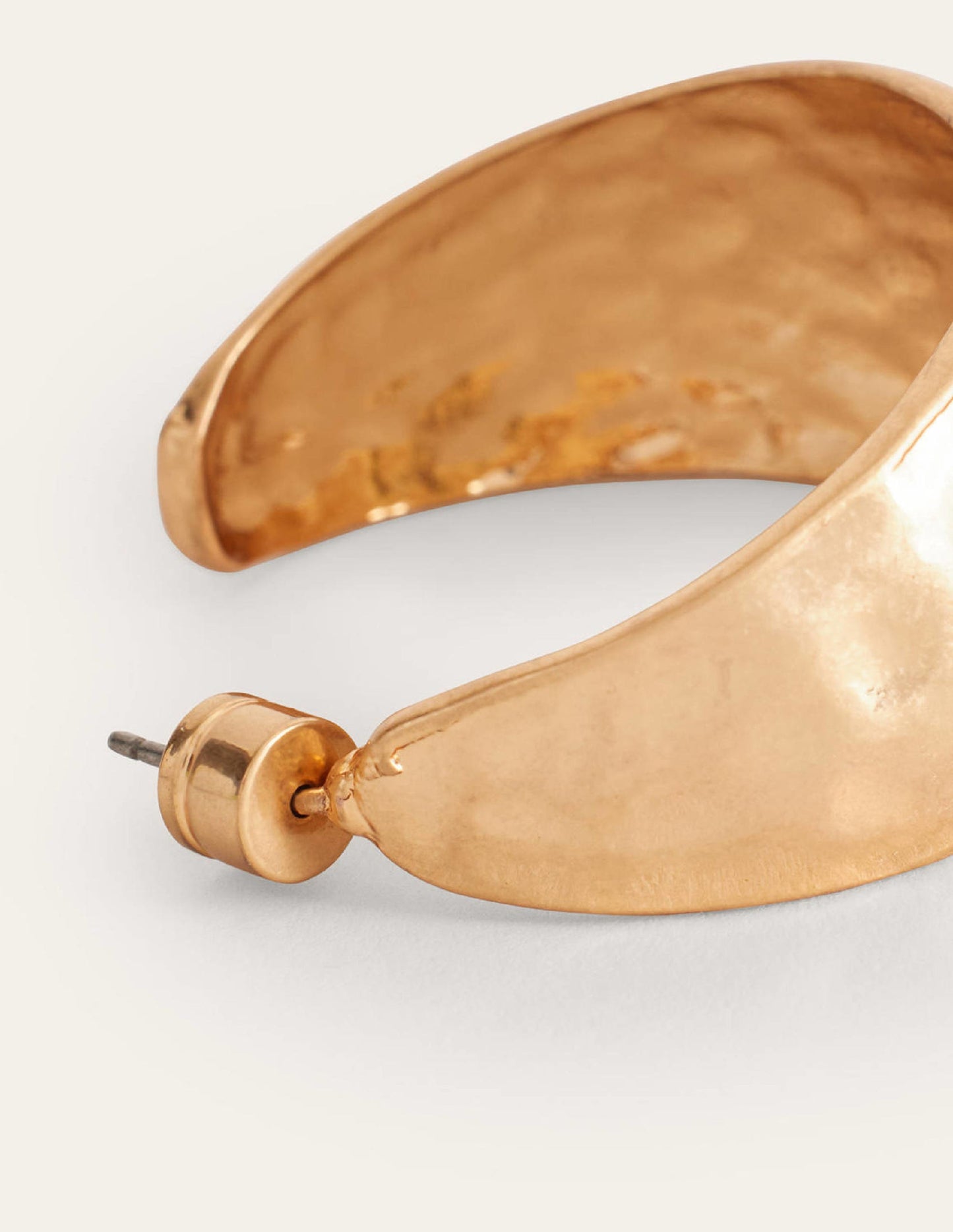 Hammered Hoop Earrings-Gold