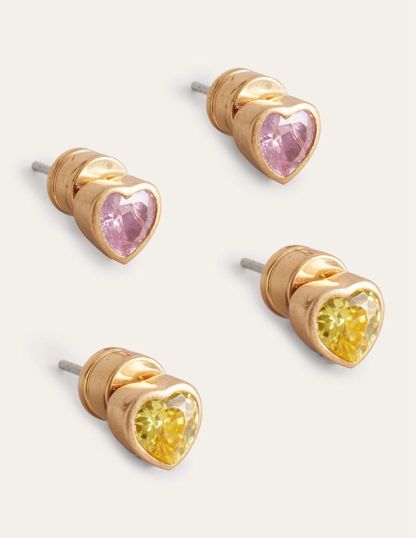 2-Pack Heart Stud Earrings-Multi