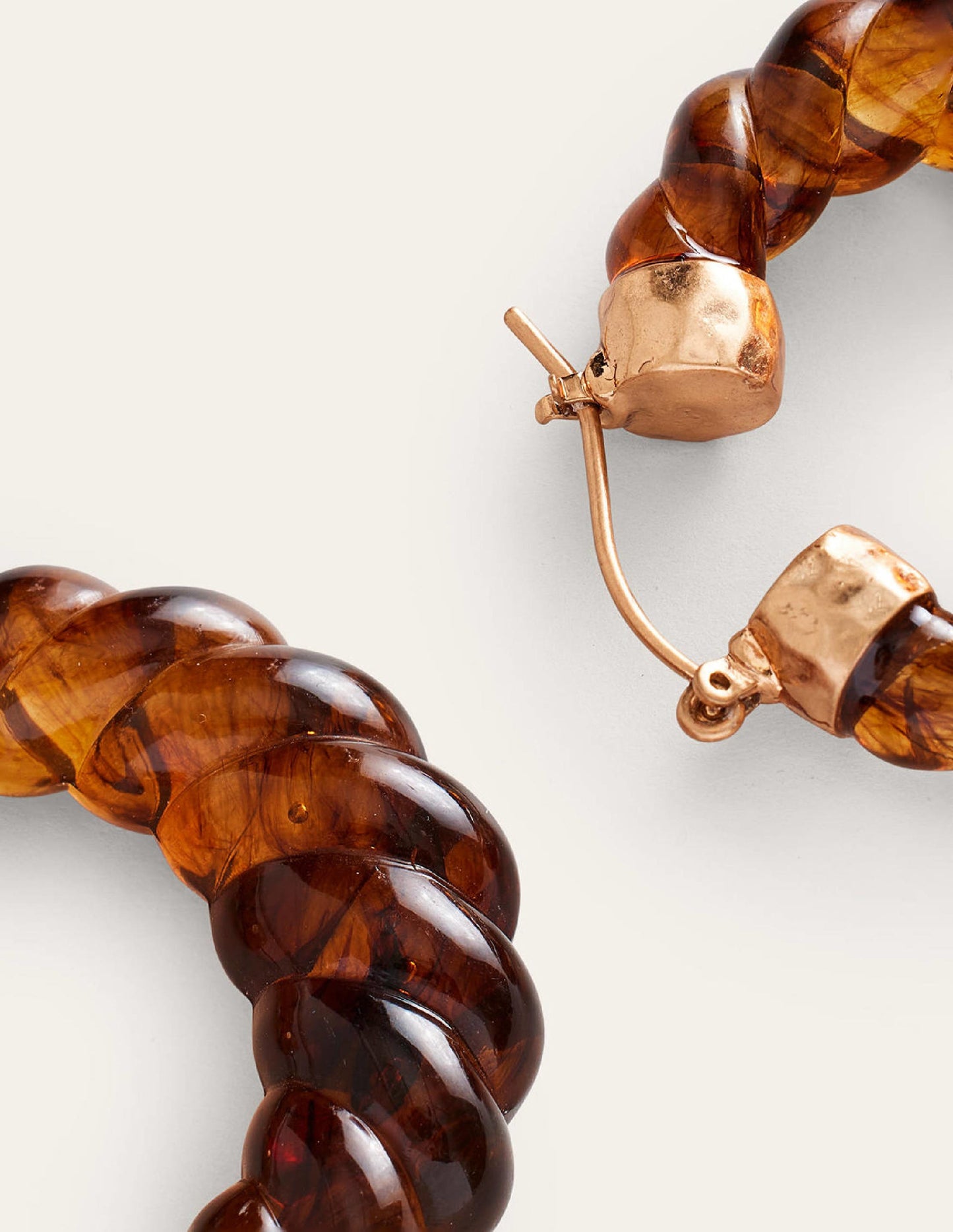 Croissant Resin Hoop Earrings-Tortoise