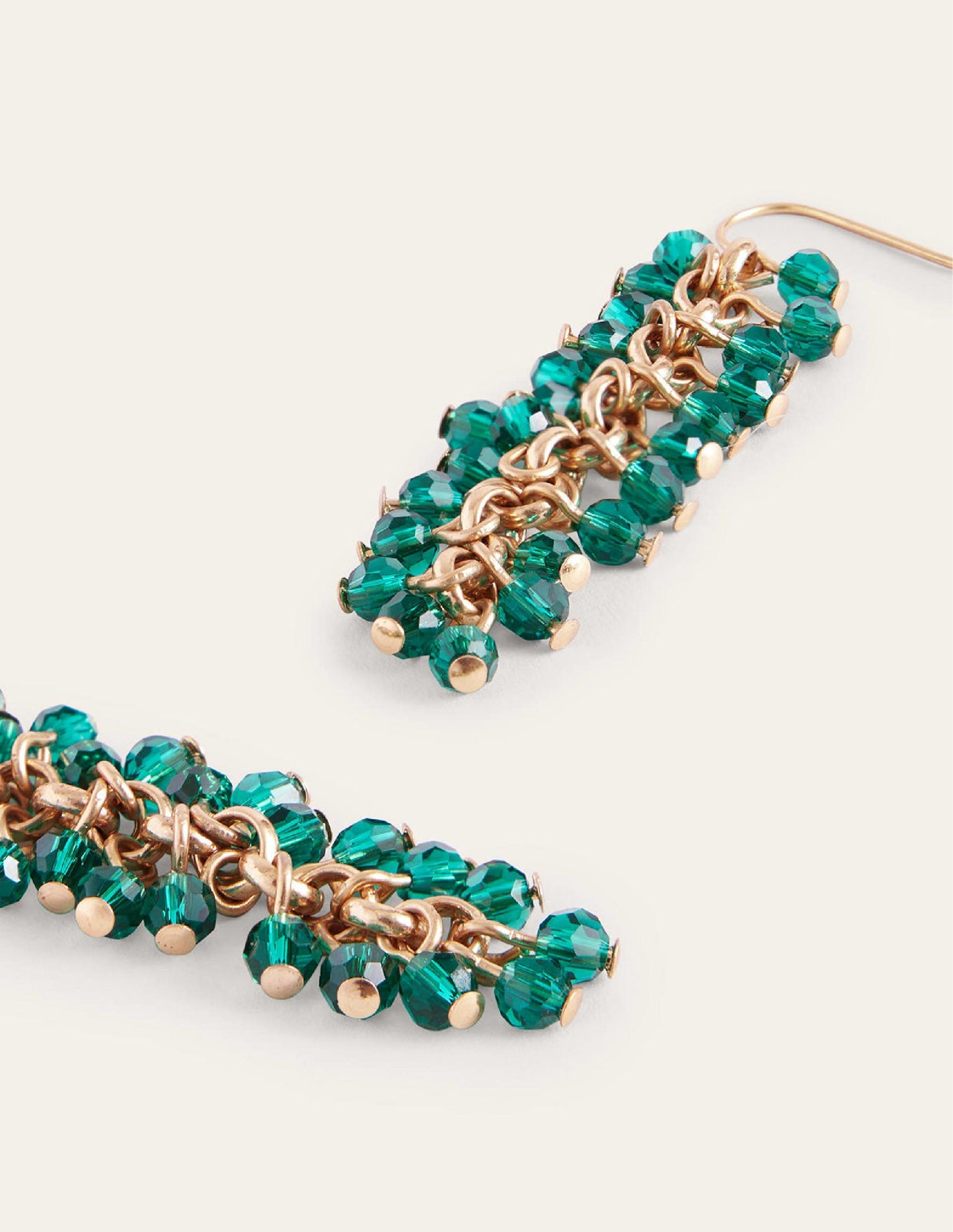 Beaded Drop Earrings-Green