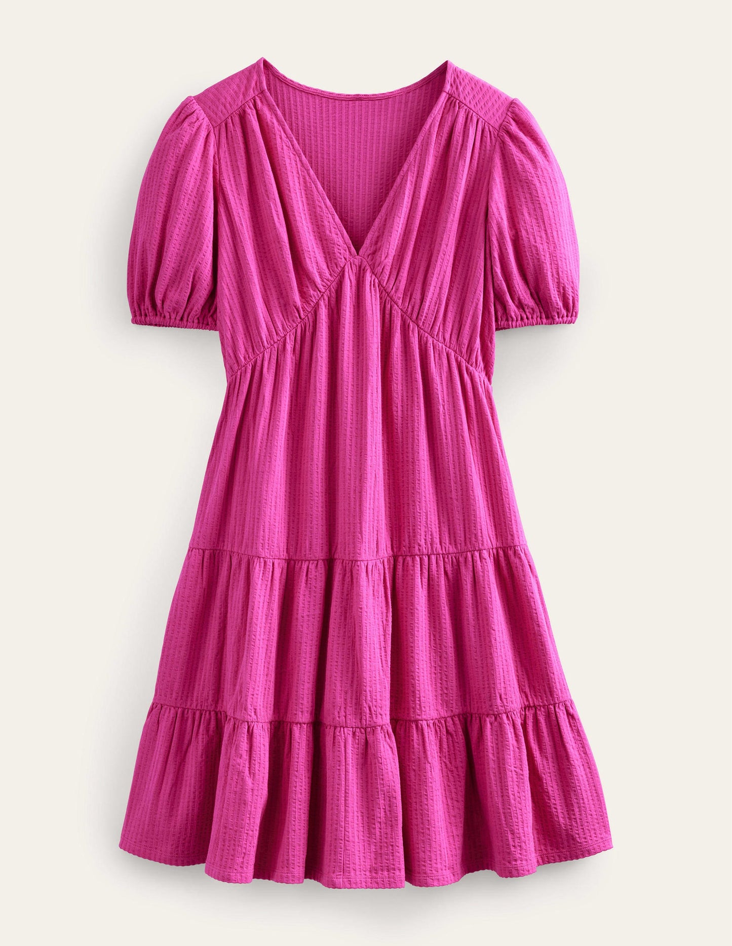 Jersey Seersucker Dress-Rose Violet