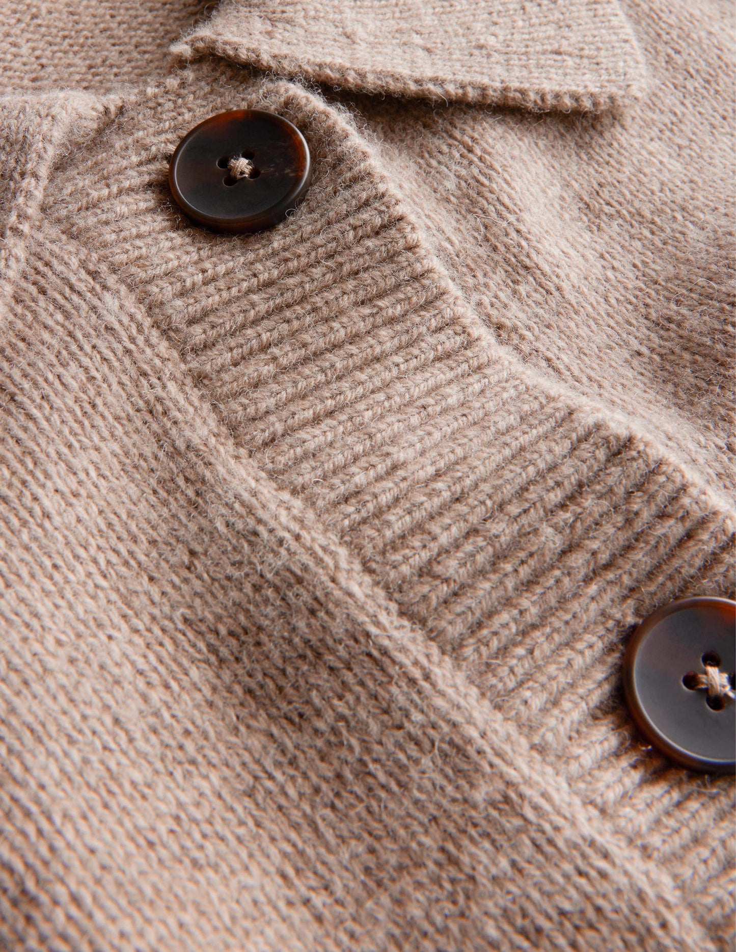 Collared Cardigan-Dark Mink Melange