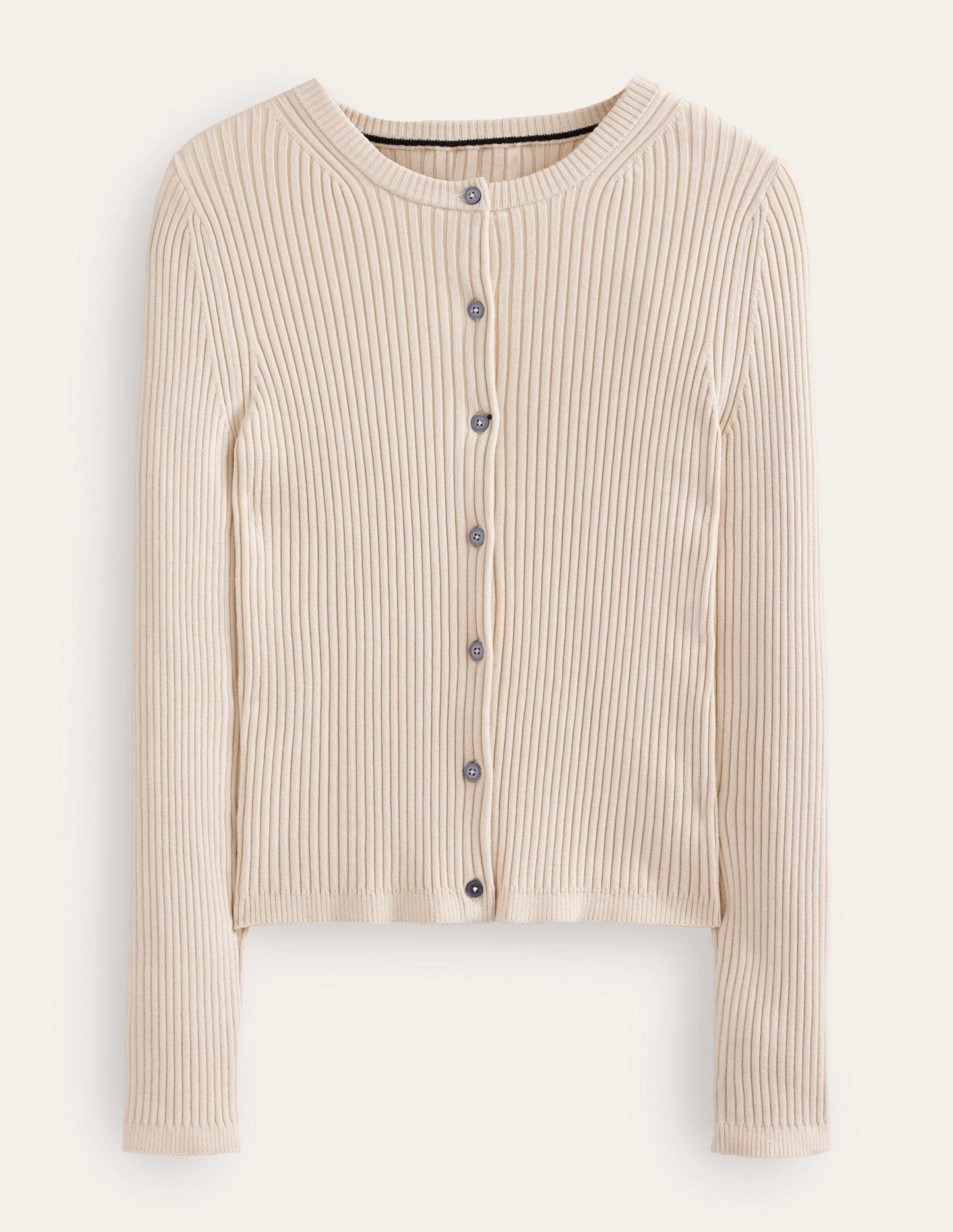 Ribbed Detail Cardigan-Rope