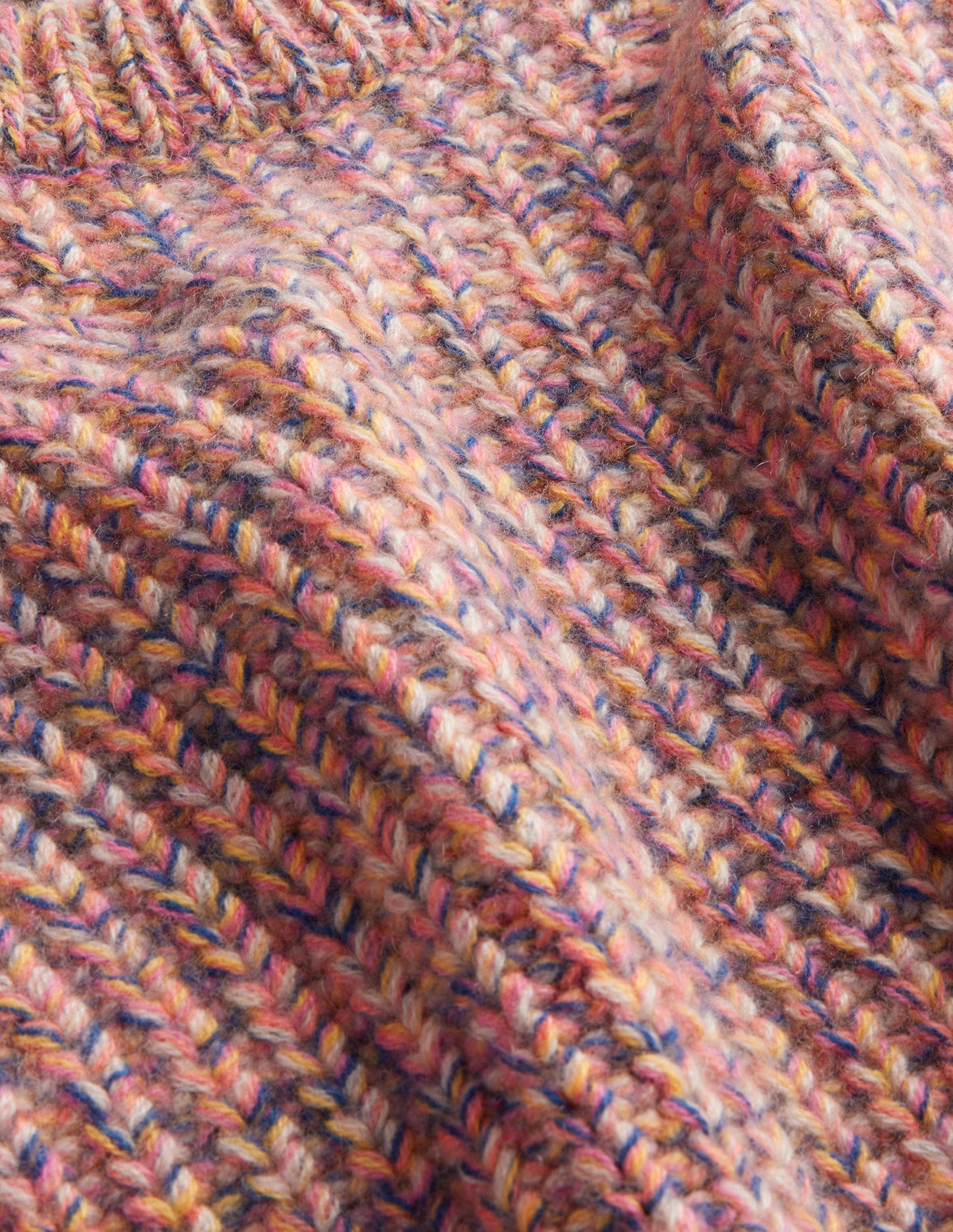 Chunky-Rib Cashmere Jumper-Dusky Rose Marl