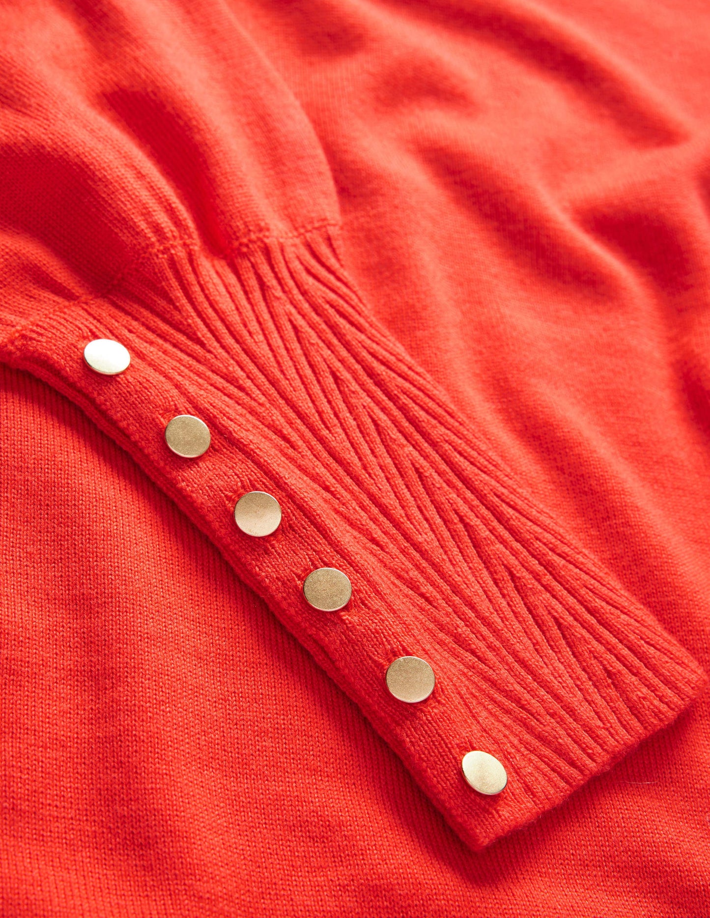 Button Cuff Merino Jumper-Melon Crush