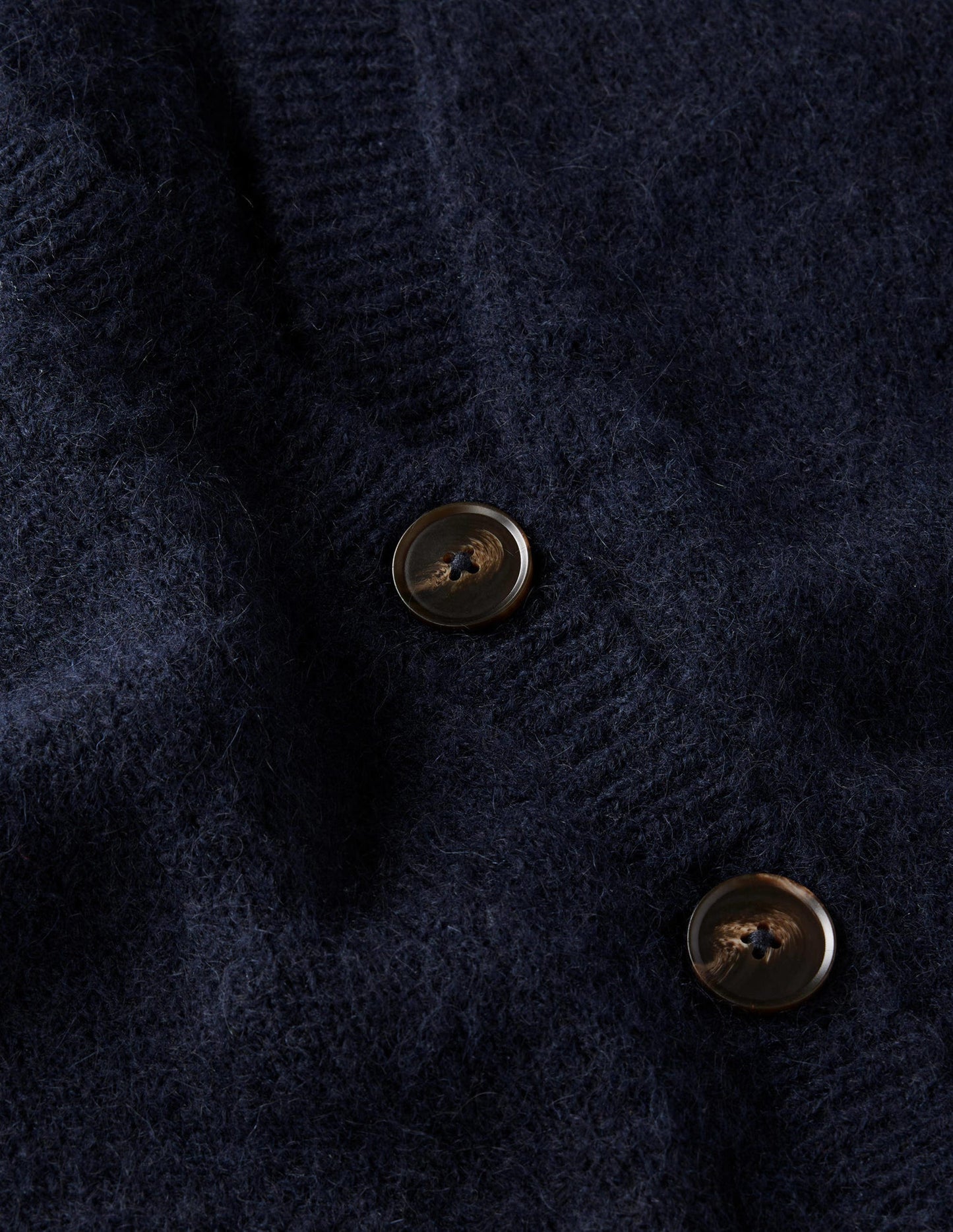 Cropped Fluffy Cardigan Tank-Navy