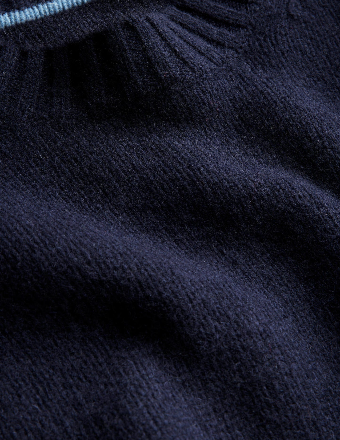 Brushed Wool Cropped Jumper-Navy