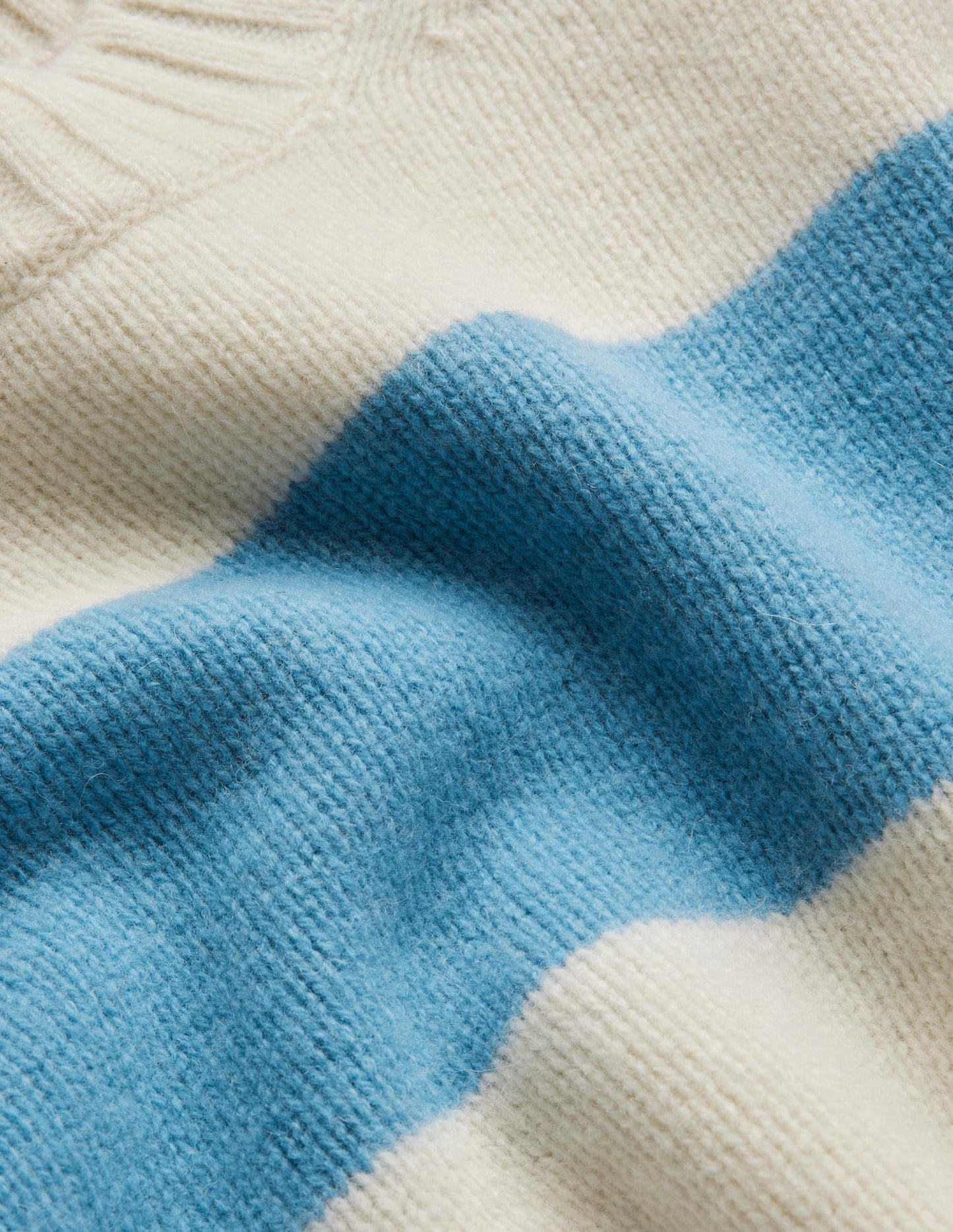 Brushed Wool Cropped Jumper-Linseed, Ivory Stripe