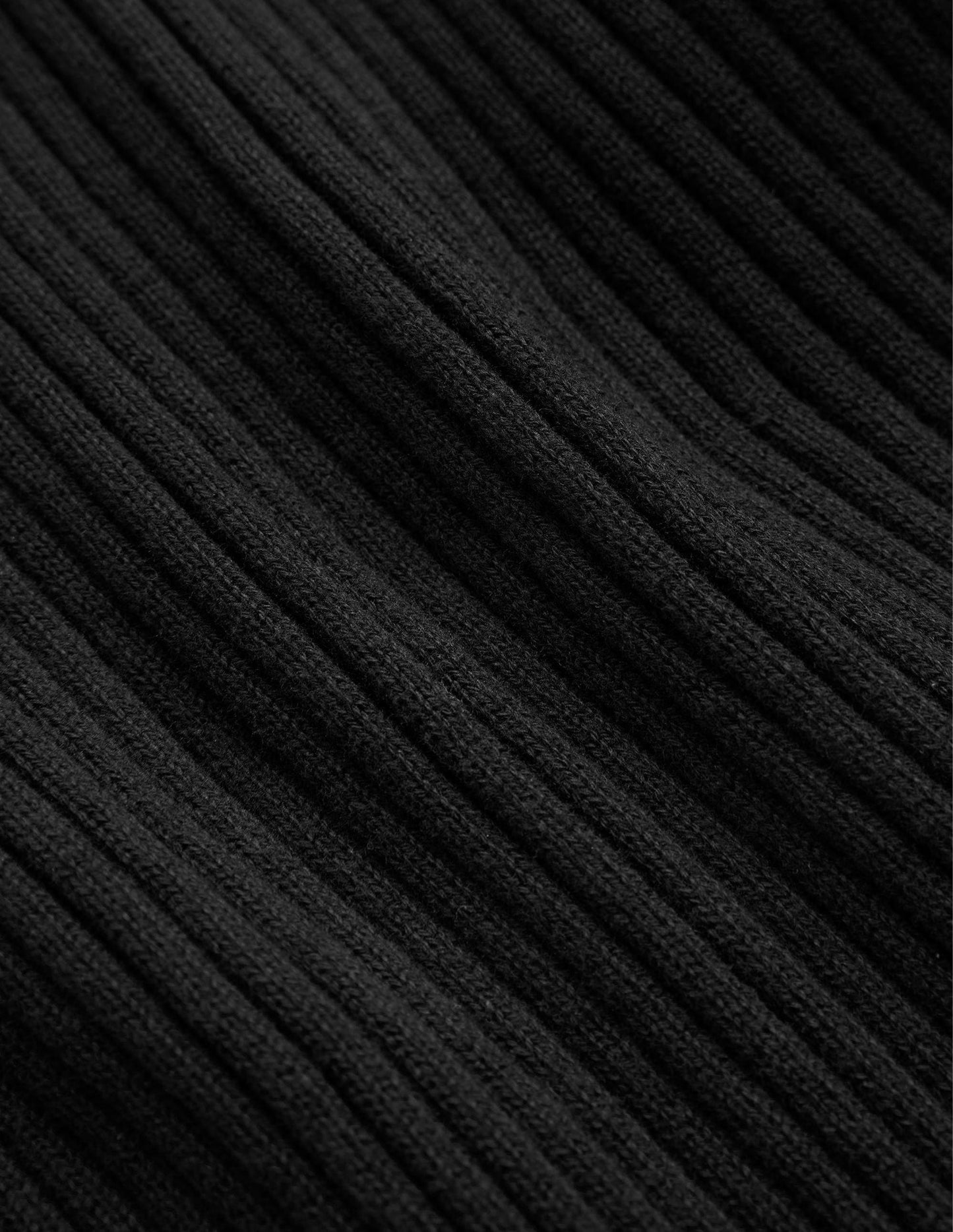 Crochet-Trim Knitted T-Shirt-Black