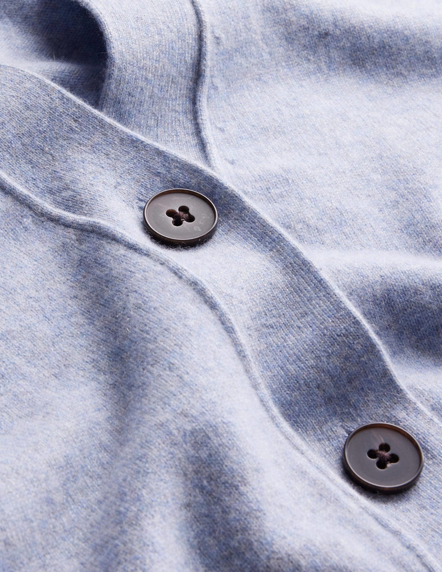 Cashmere V-neck Cardigan-Blue Melange