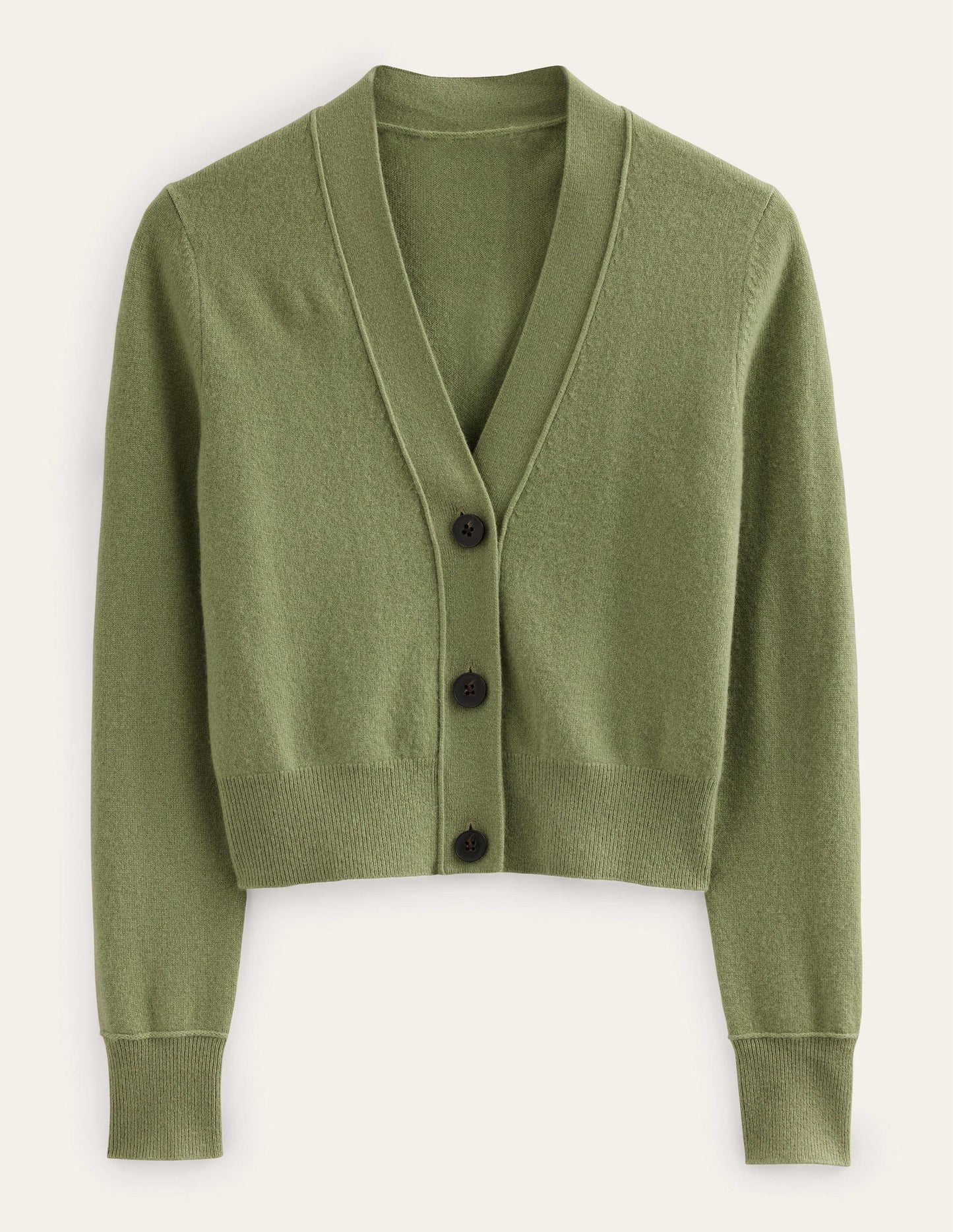 Cashmere V-neck Cardigan-Stone Green