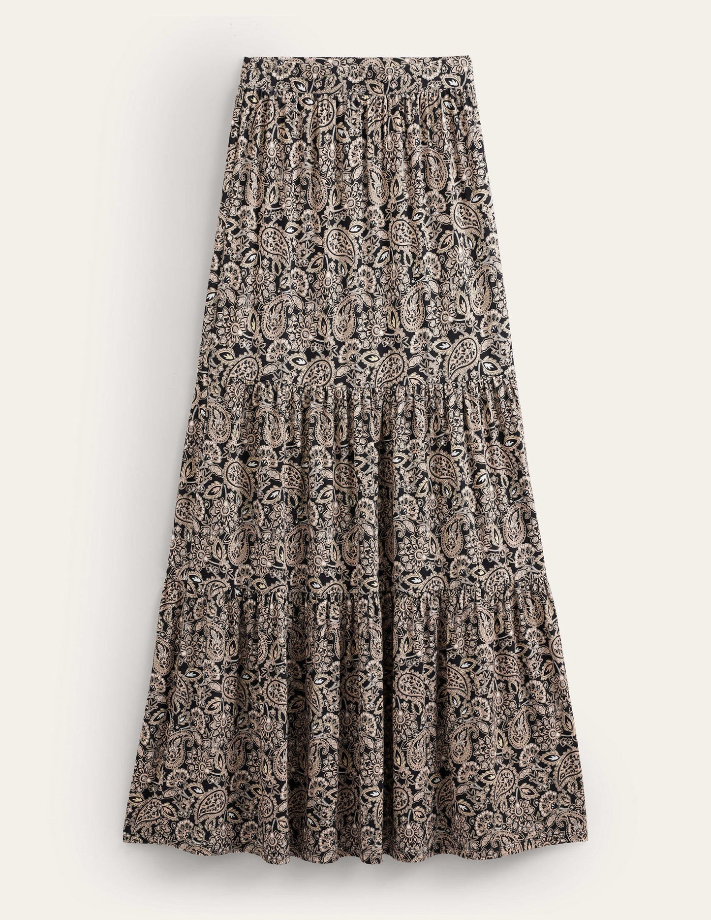 Jersey Maxi Skirt-Black, Paisley Terrace