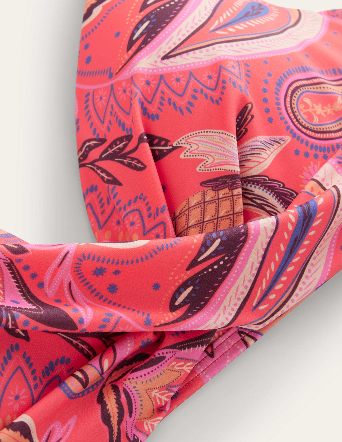 Capri Cup-size Bikini Top-Coral, Paradise Paisley