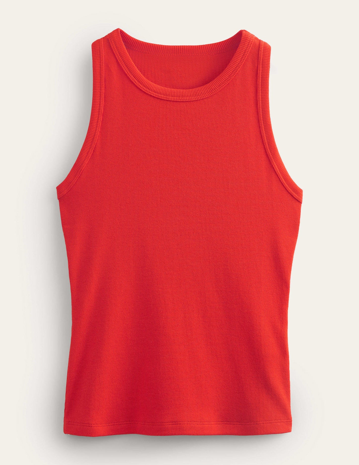 Cotton Ribbed Vest-Red Pop