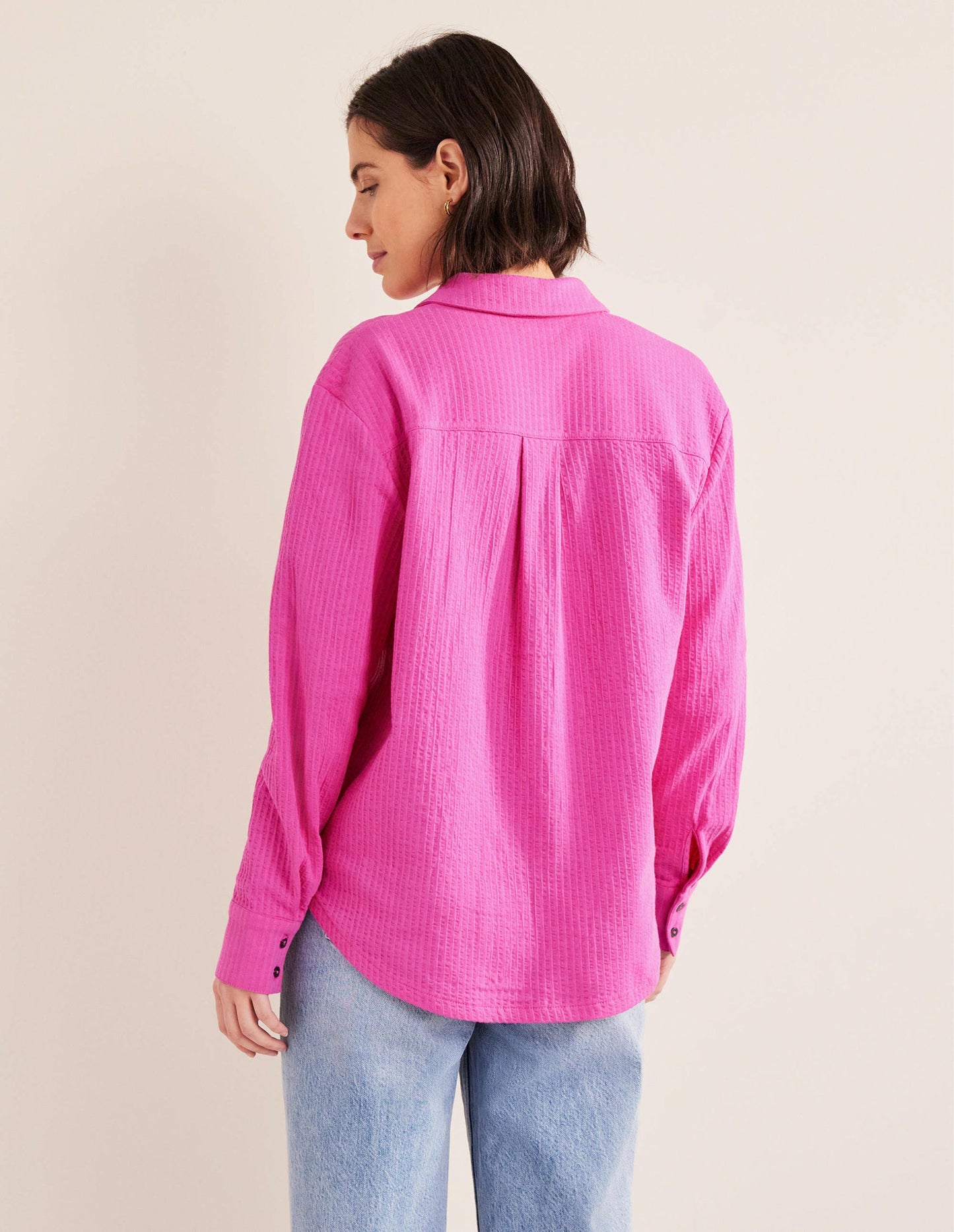 Textured Jersey Shirt-Rose Violet