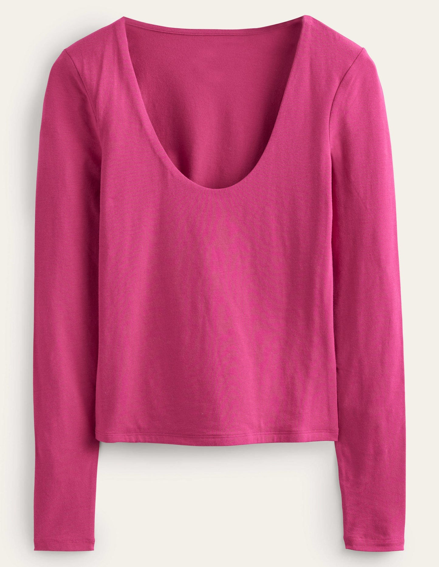 Double Layer Scoop Neck Top-Ruby