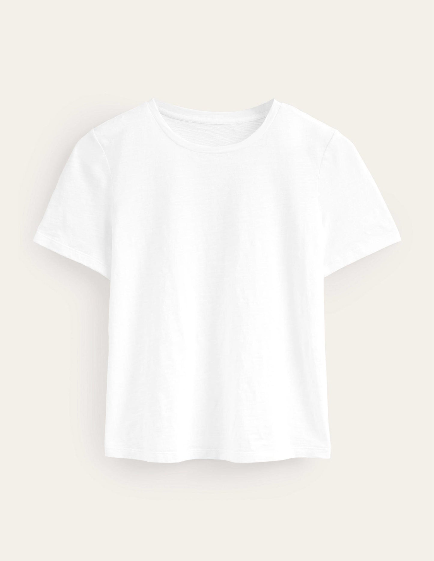 Cotton Crew Neck T-Shirt-White
