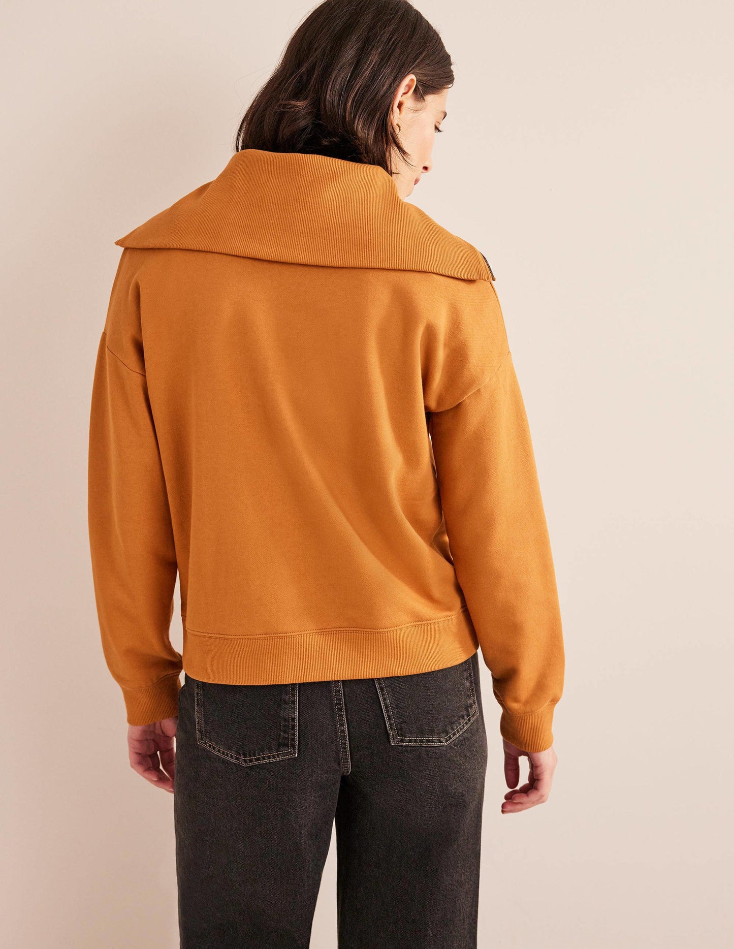 Funnel Neck Zip Sweatshirt-Teddy Bear
