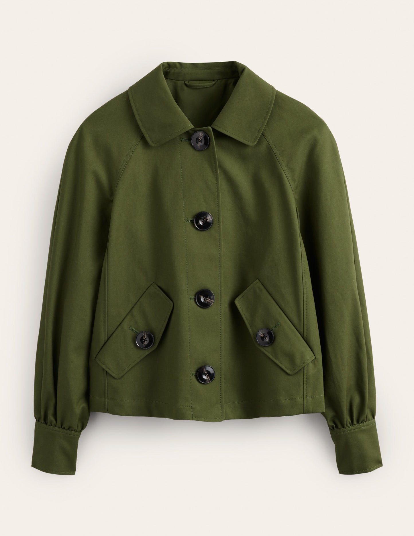 Cotton Trench Jacket-Yew