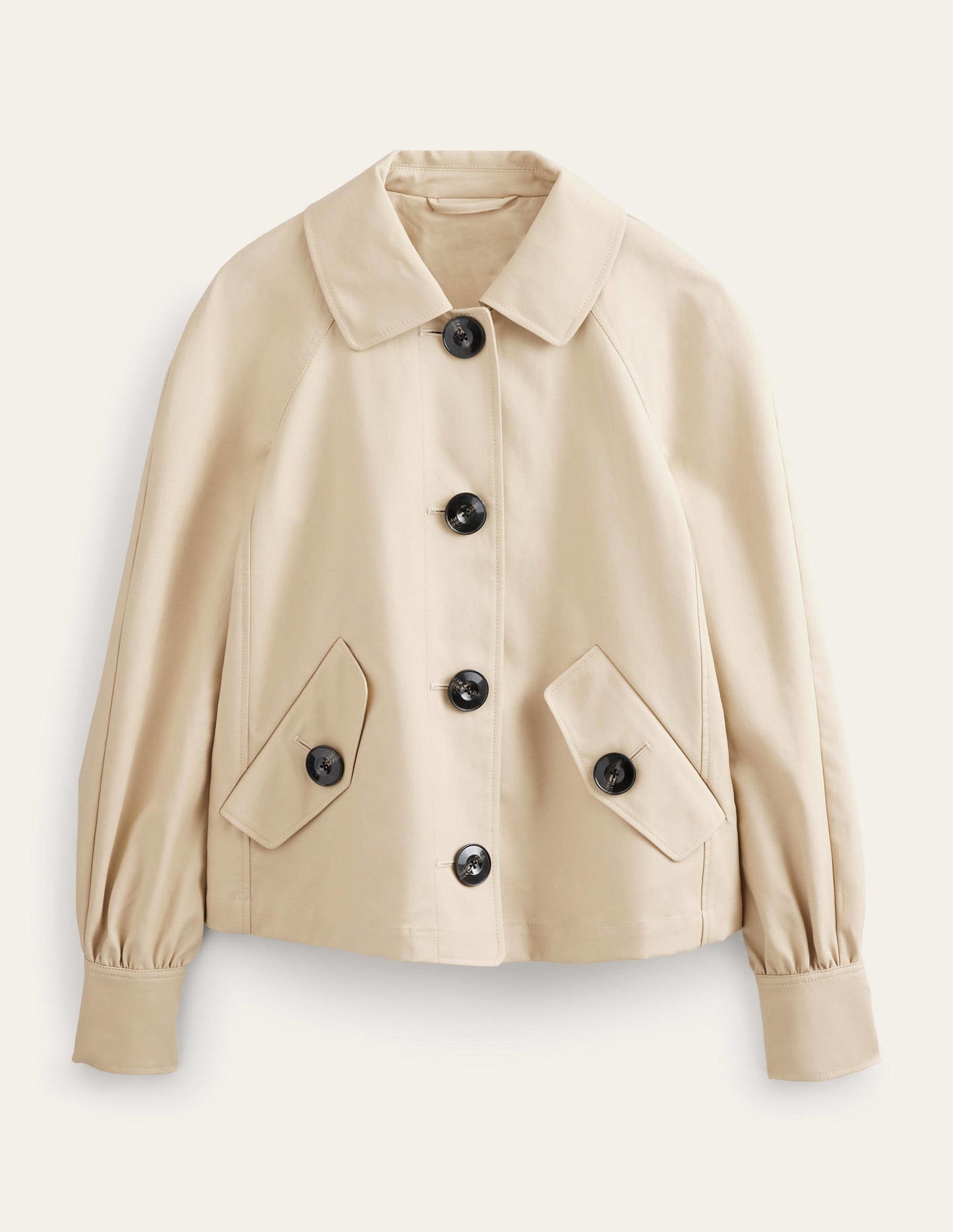 Cotton Trench Jacket-Stone