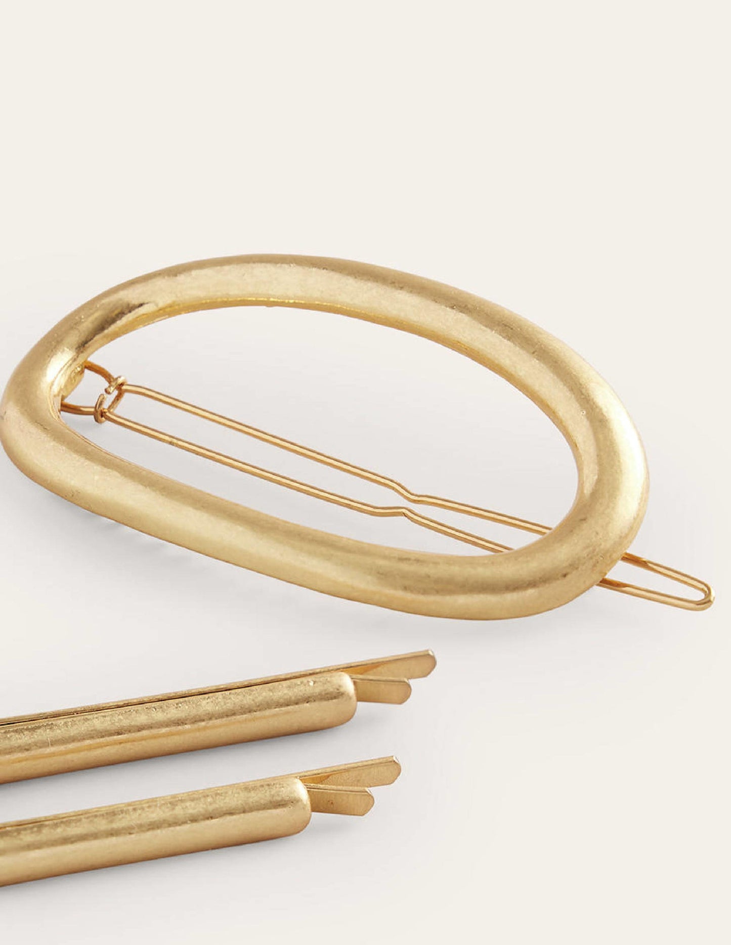 3 Pack Metal Hairslides-Gold