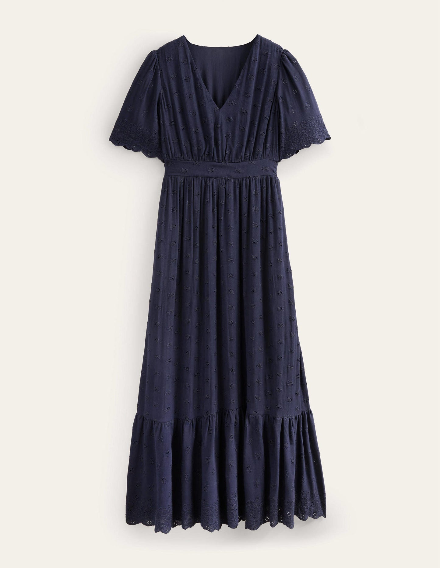 Broderie Maxi Dress-True Navy