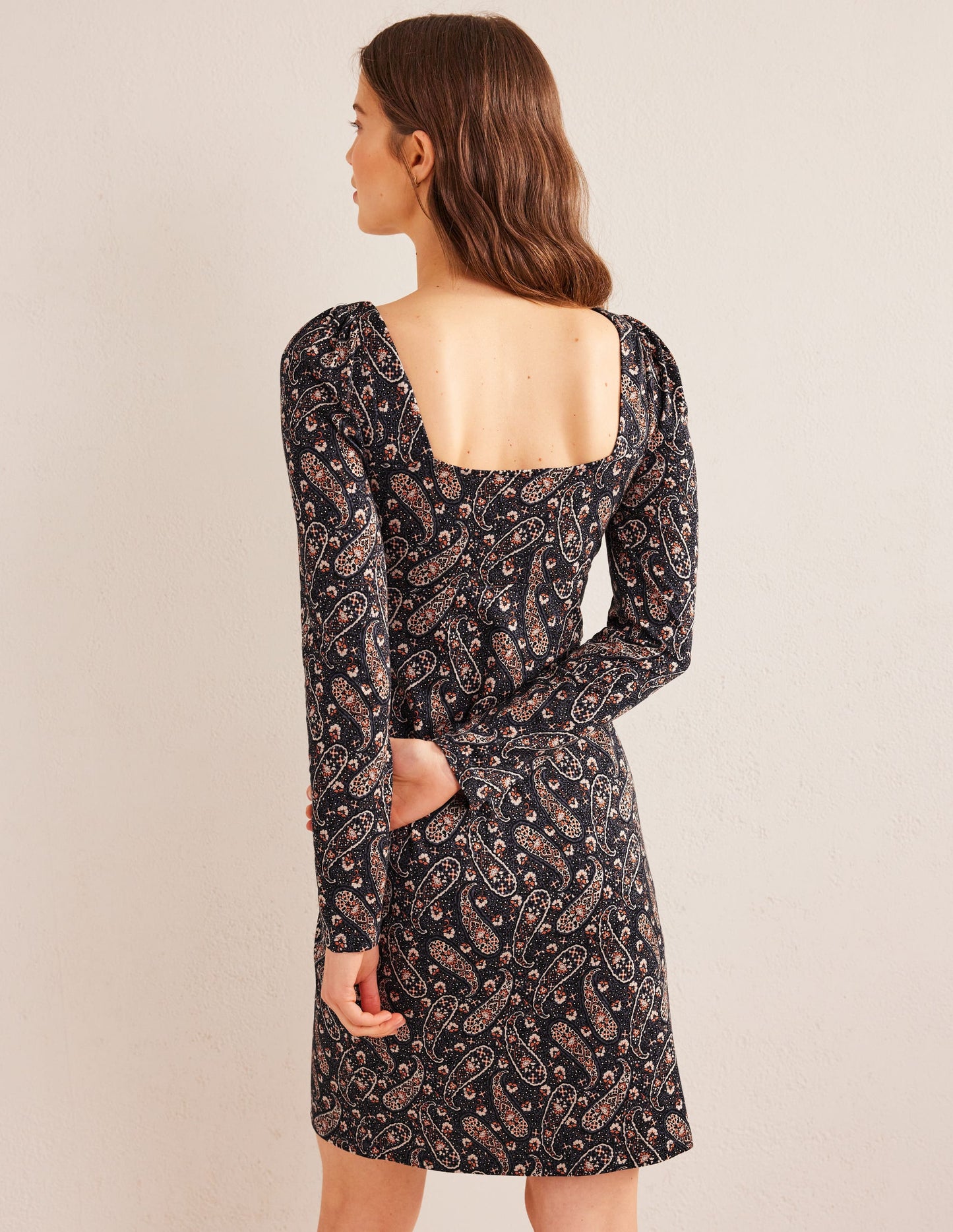 Sweetheart Jersey Mini Dress-Multi, Paisley Blooms