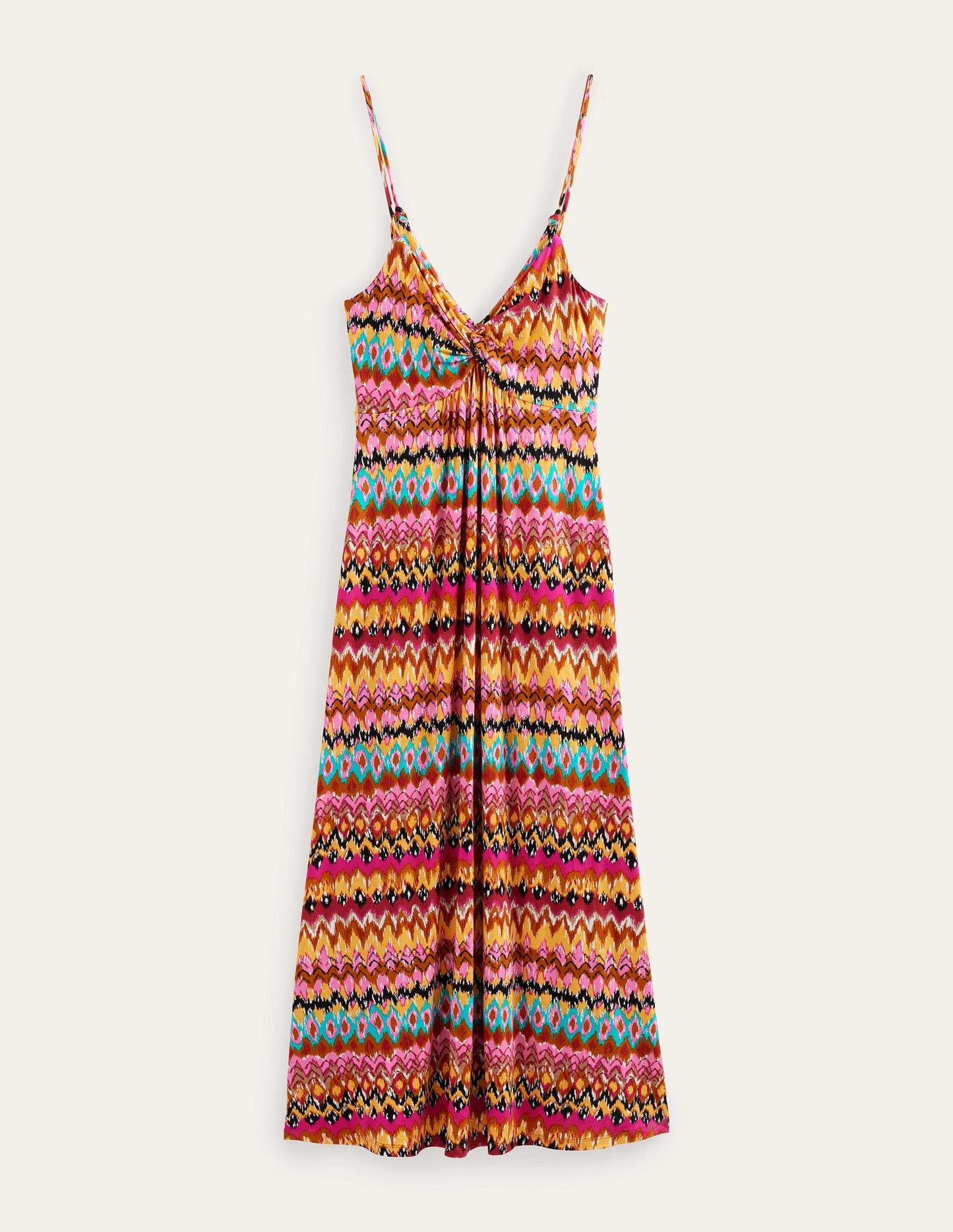 Strappy Jersey Maxi Dress-Multi, Textured Ikat