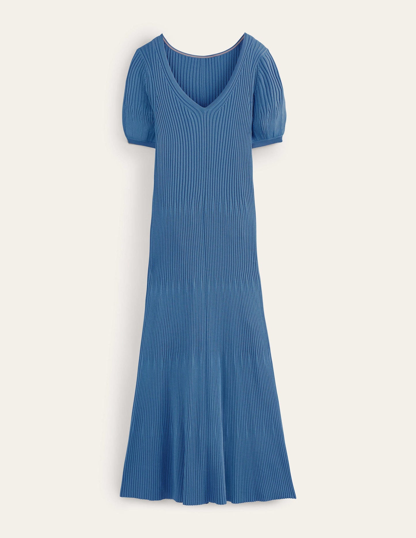 Angled Empire Knitted Dress-Porcelain Blue