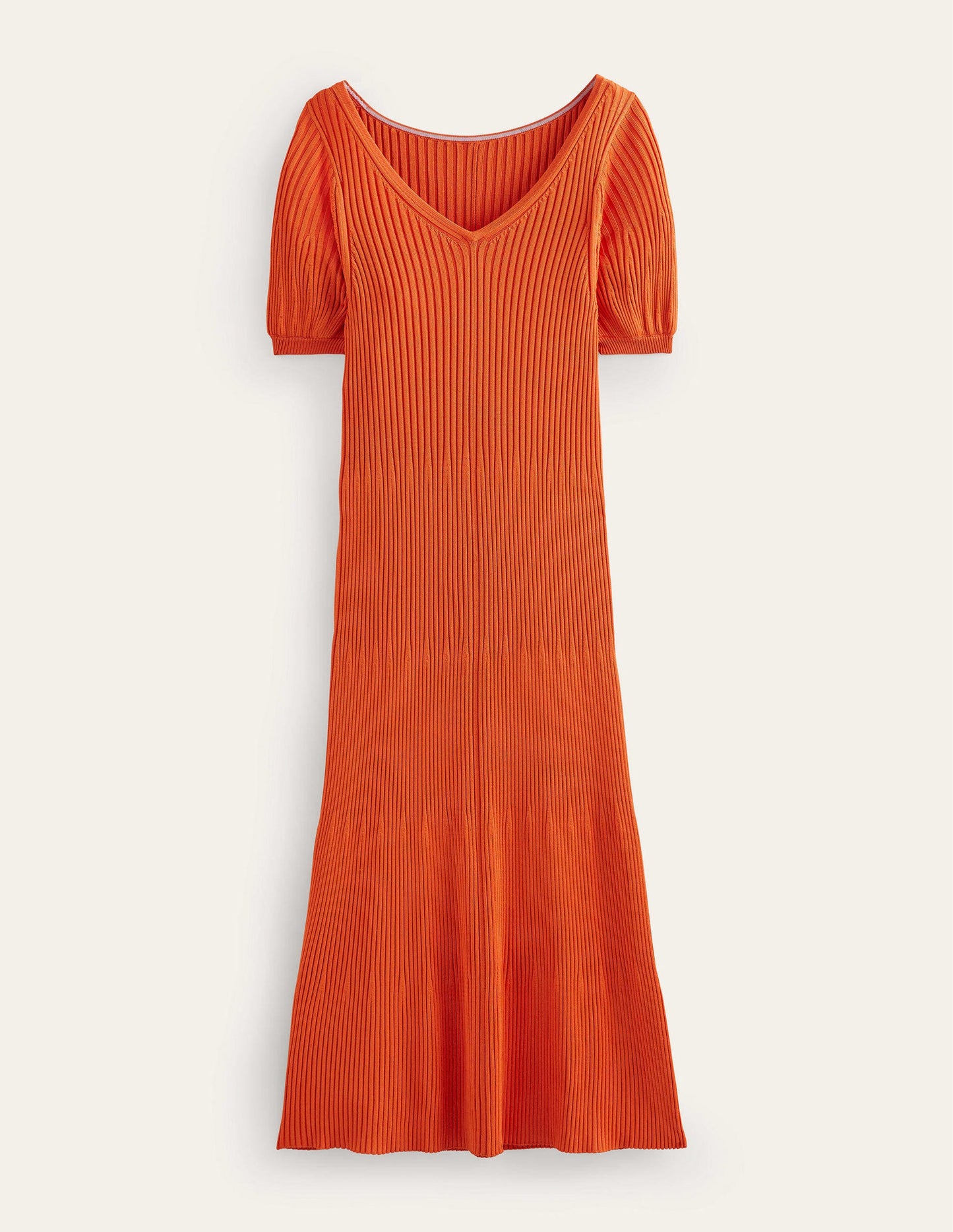 Angled Empire Knitted Dress-Kumquat
