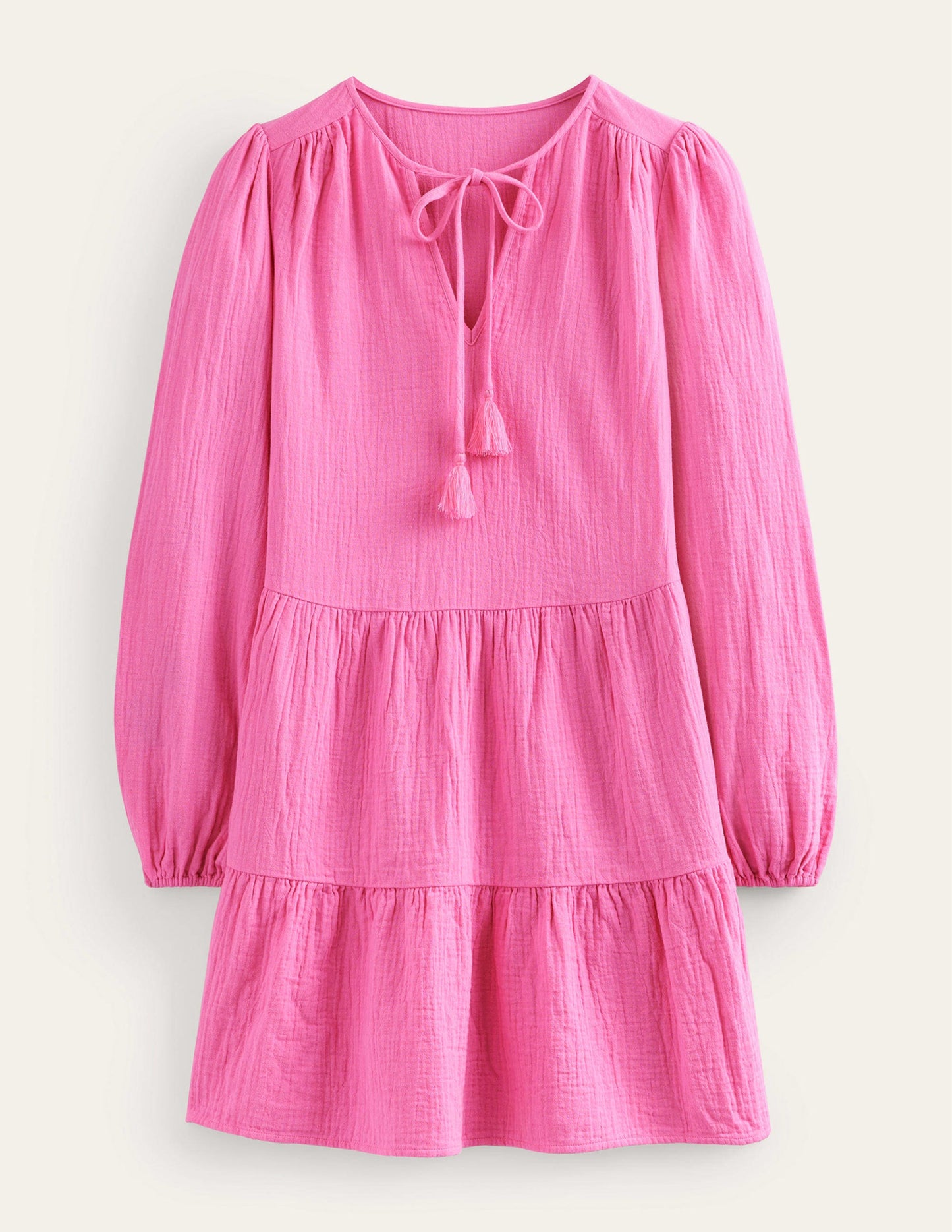 Cheesecloth Mini Dress-Festival Pink