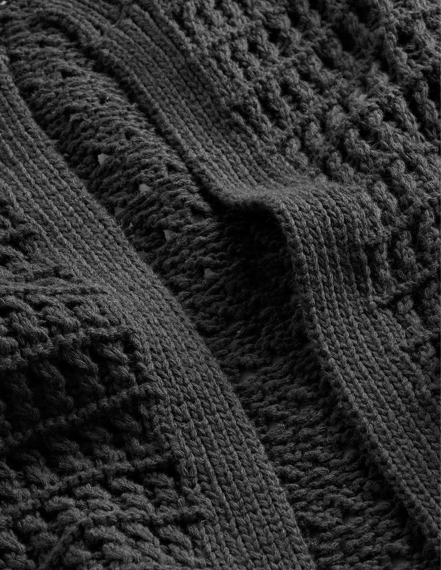 Crochet Coatigan-Black