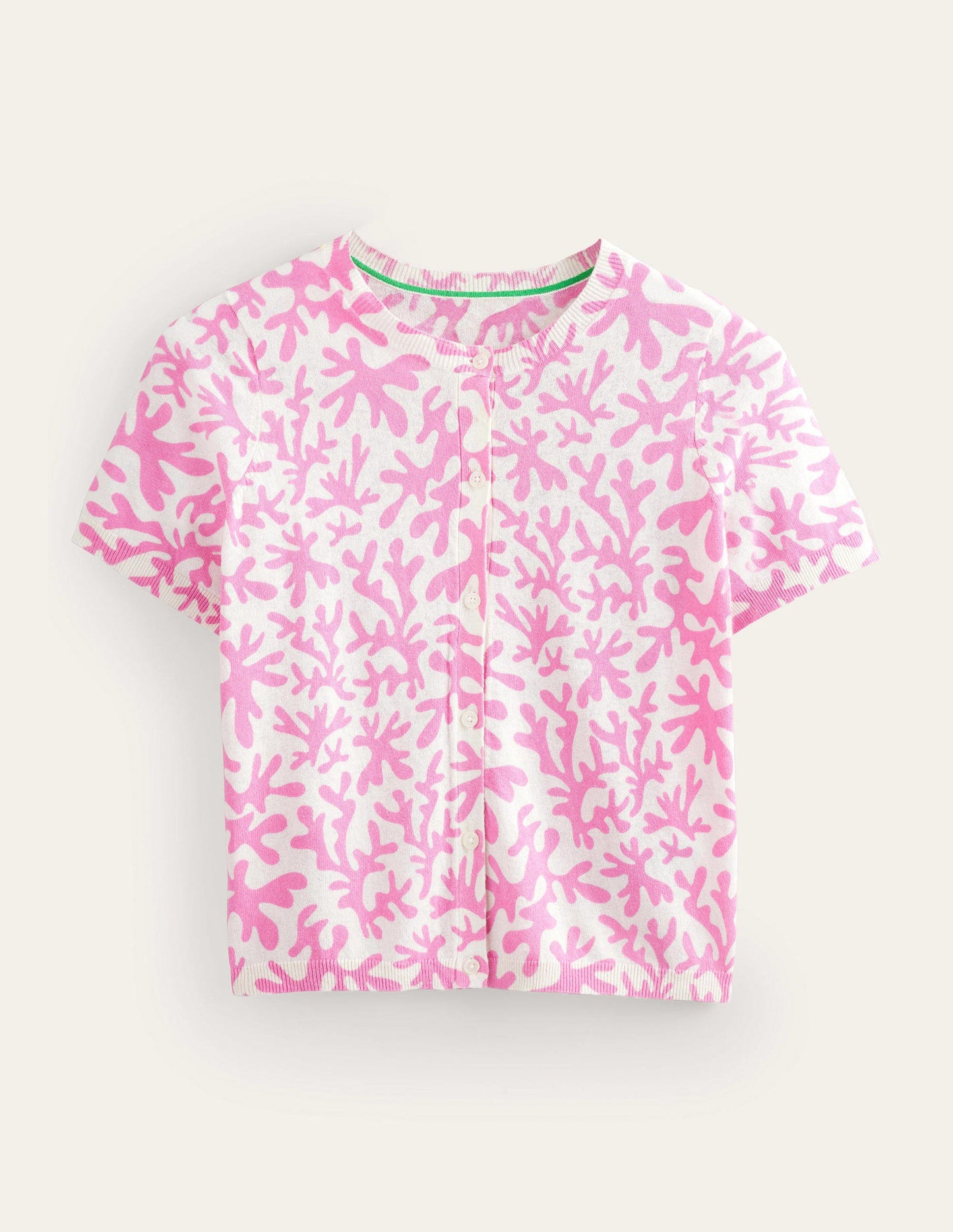 Printed Beach Cardigan-Plum Blossom, Abstract Foliage