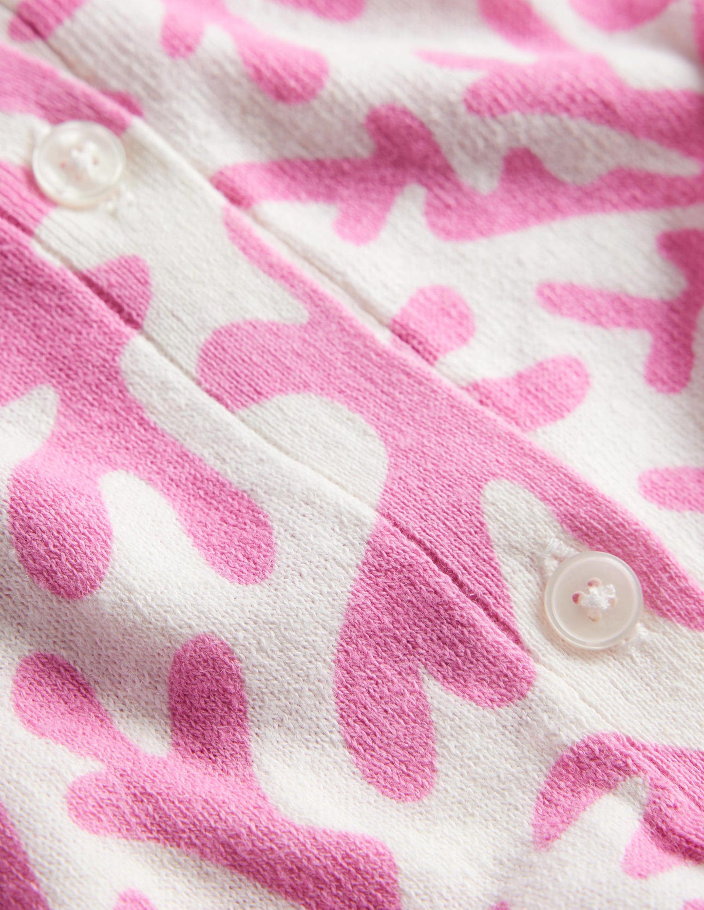 Printed Beach Cardigan-Plum Blossom, Abstract Foliage