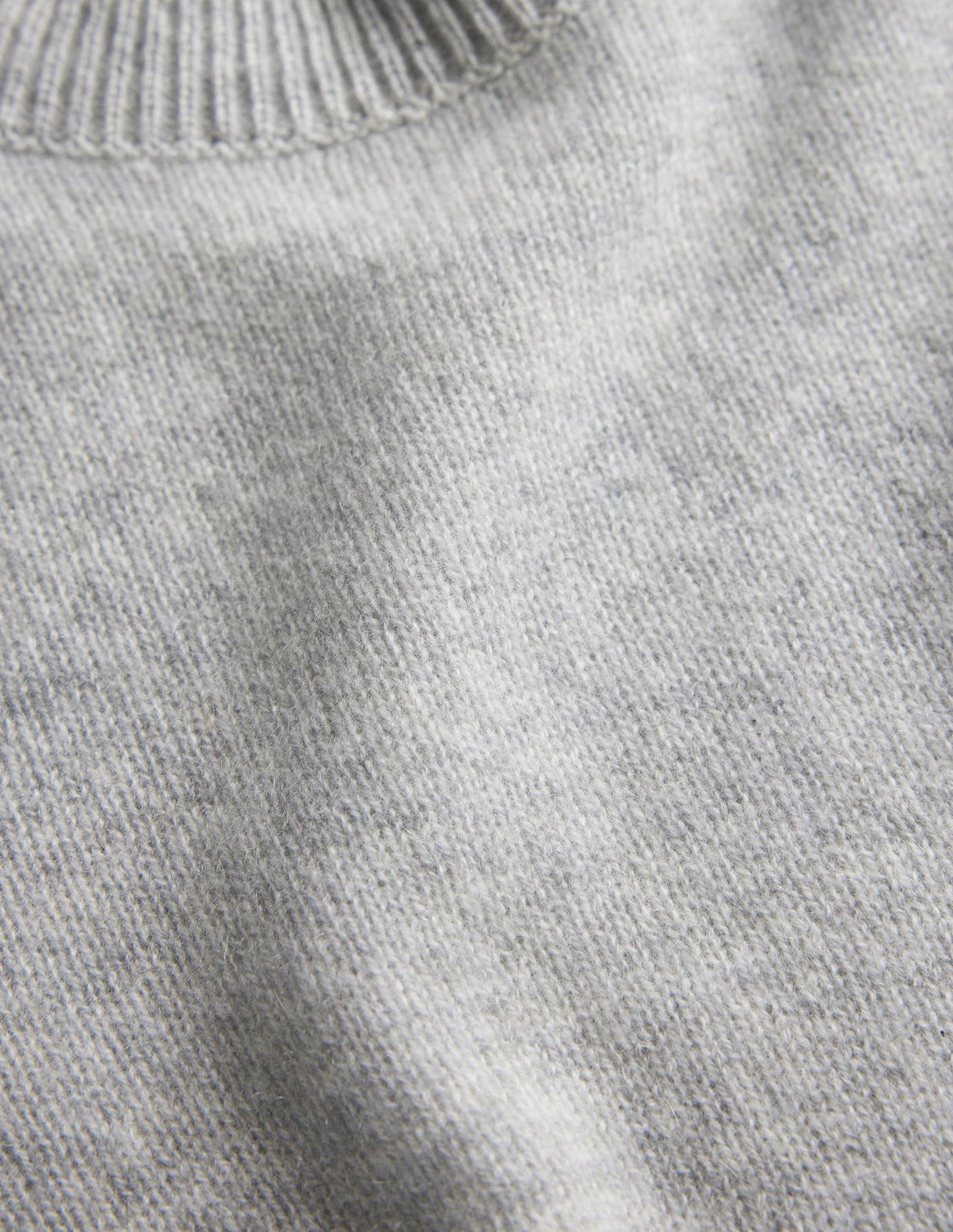 Cropped Cashmere T-Shirt-Pale Grey Melange